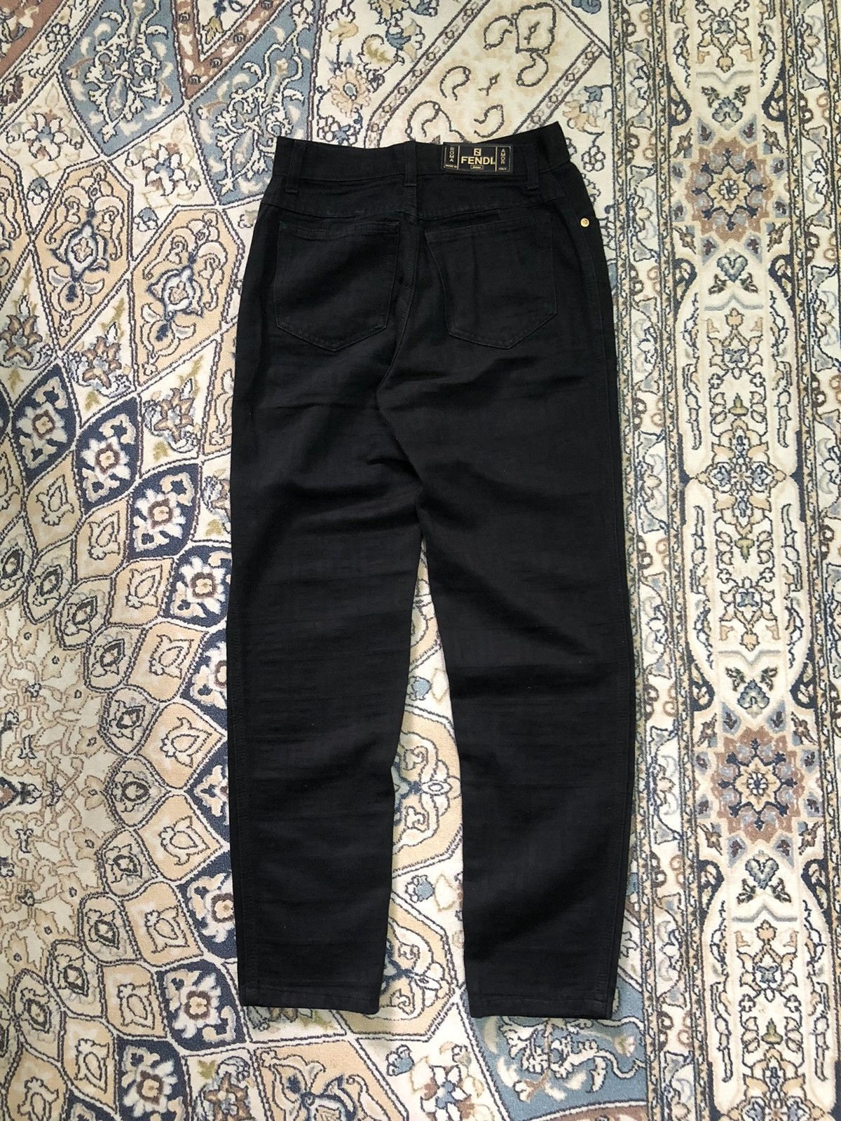 Fendi Vintage 90s Fendi Zucca Monogram Black High Waist Pants Size 28" / US 6 / IT 42 - 4 Thumbnail