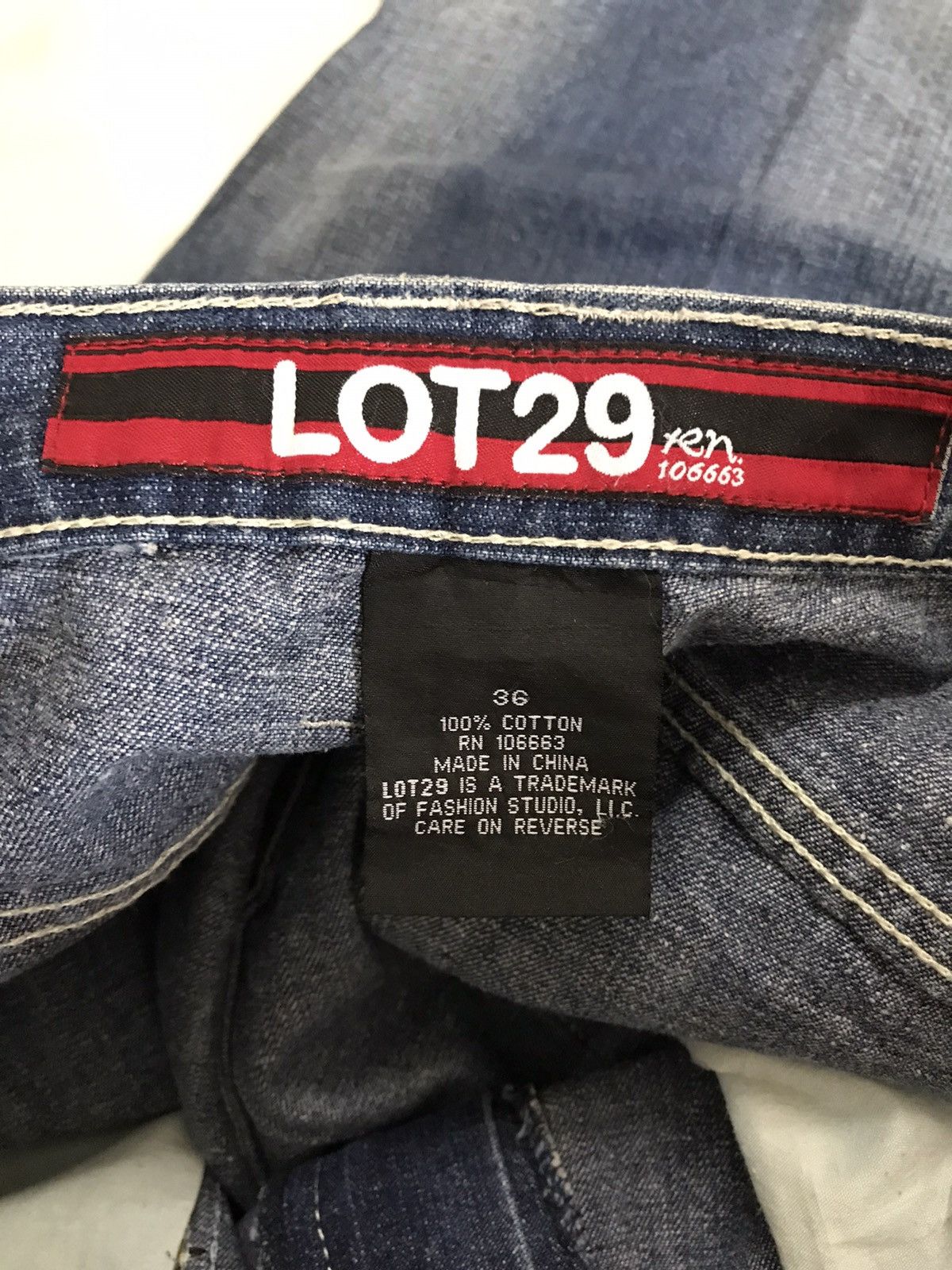 Beauty Beast Baggy🔥Lot 29 Tazmania Hip Hop Embroidery Denim Jeans ⚡️ Size US 35 - 15 Thumbnail