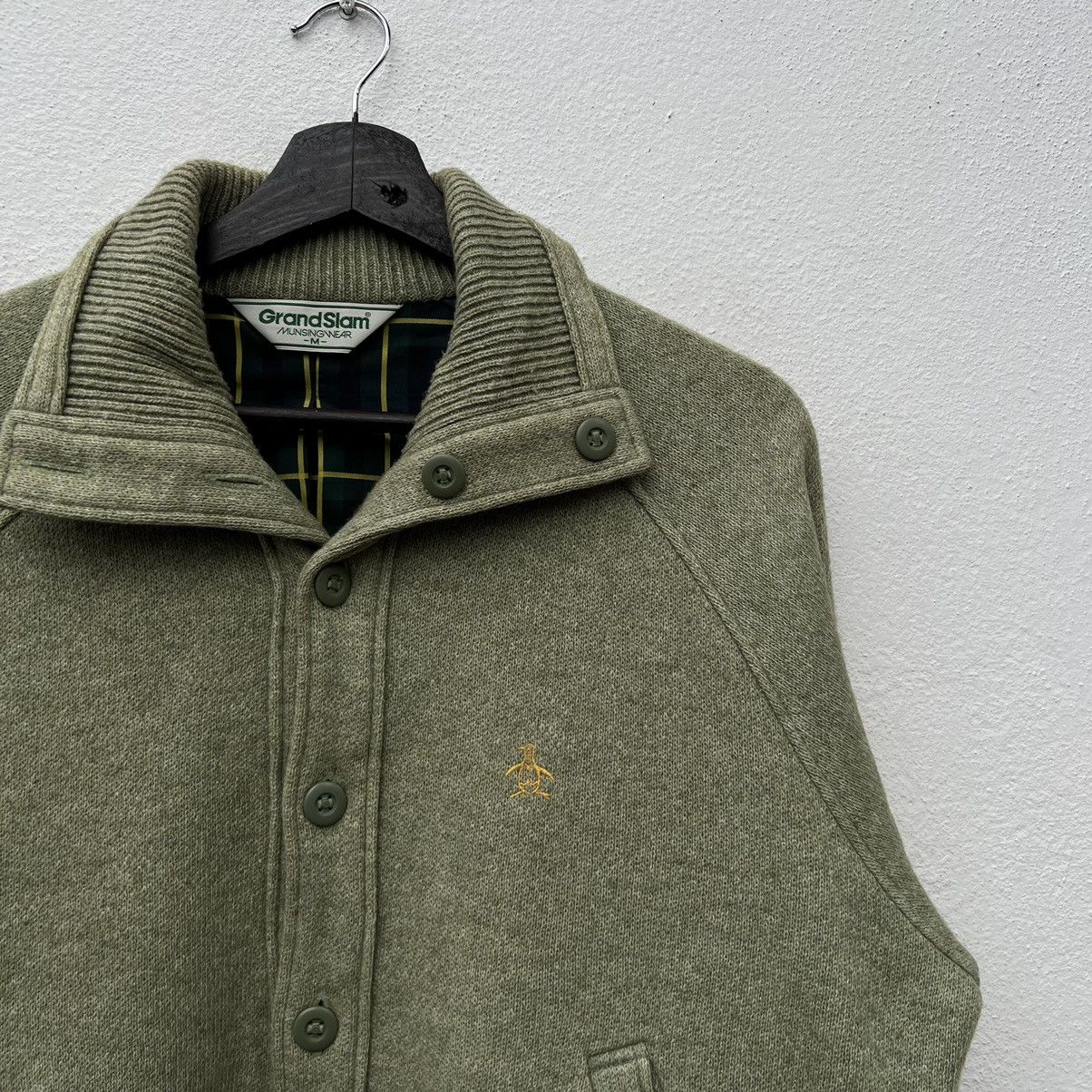 Japanese Brand VINTAGE GRANDSLAM MUNSINGWEAR DOUBLE COLLAR TARTAN LINING Size US M / EU 48-50 / 2 - 5 Thumbnail