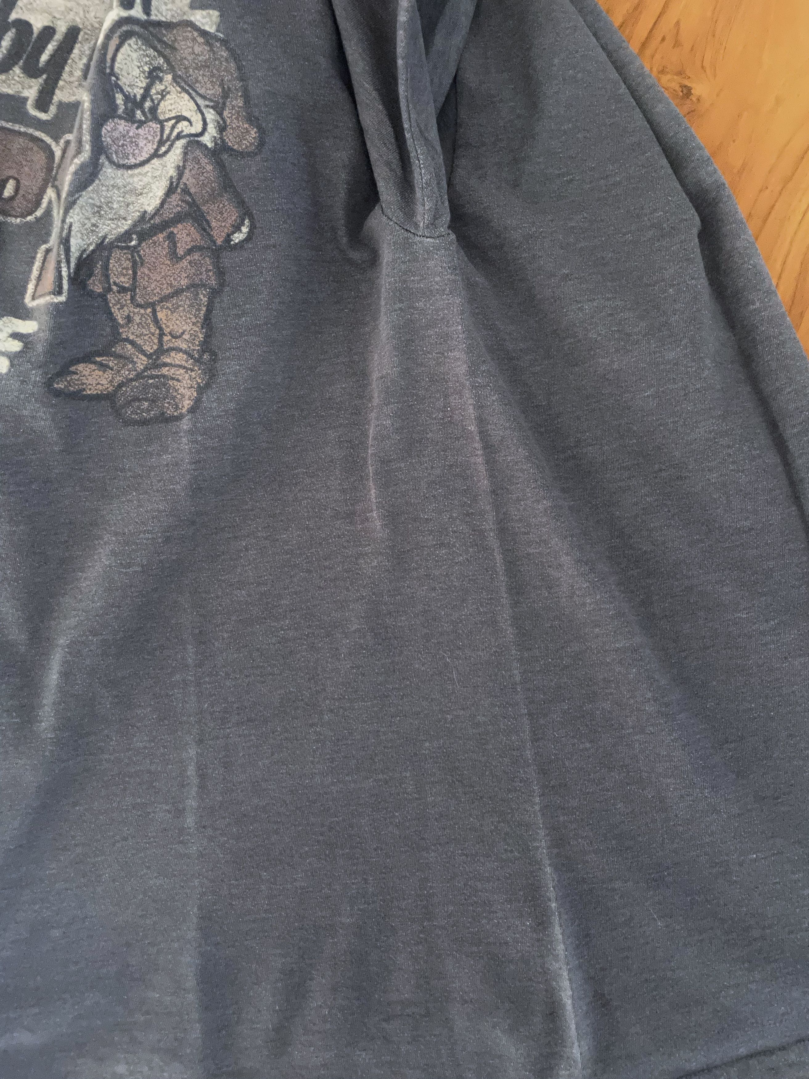 SNOW WHITE GRUMPY CARTOON FADED LOOPWHEEL T SHIRT