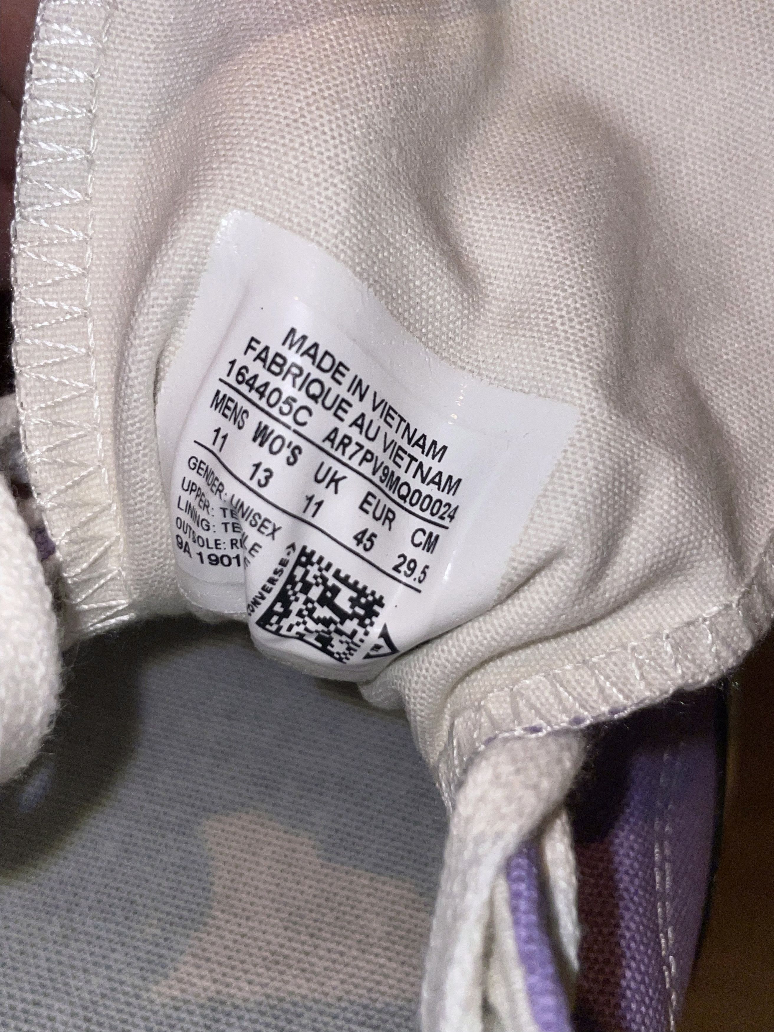 Converse PASTEL LAVENDER CANVAS CHUCK TAYLOR 70s SNEAKERS Size US 12 / EU 45 - 11 Thumbnail