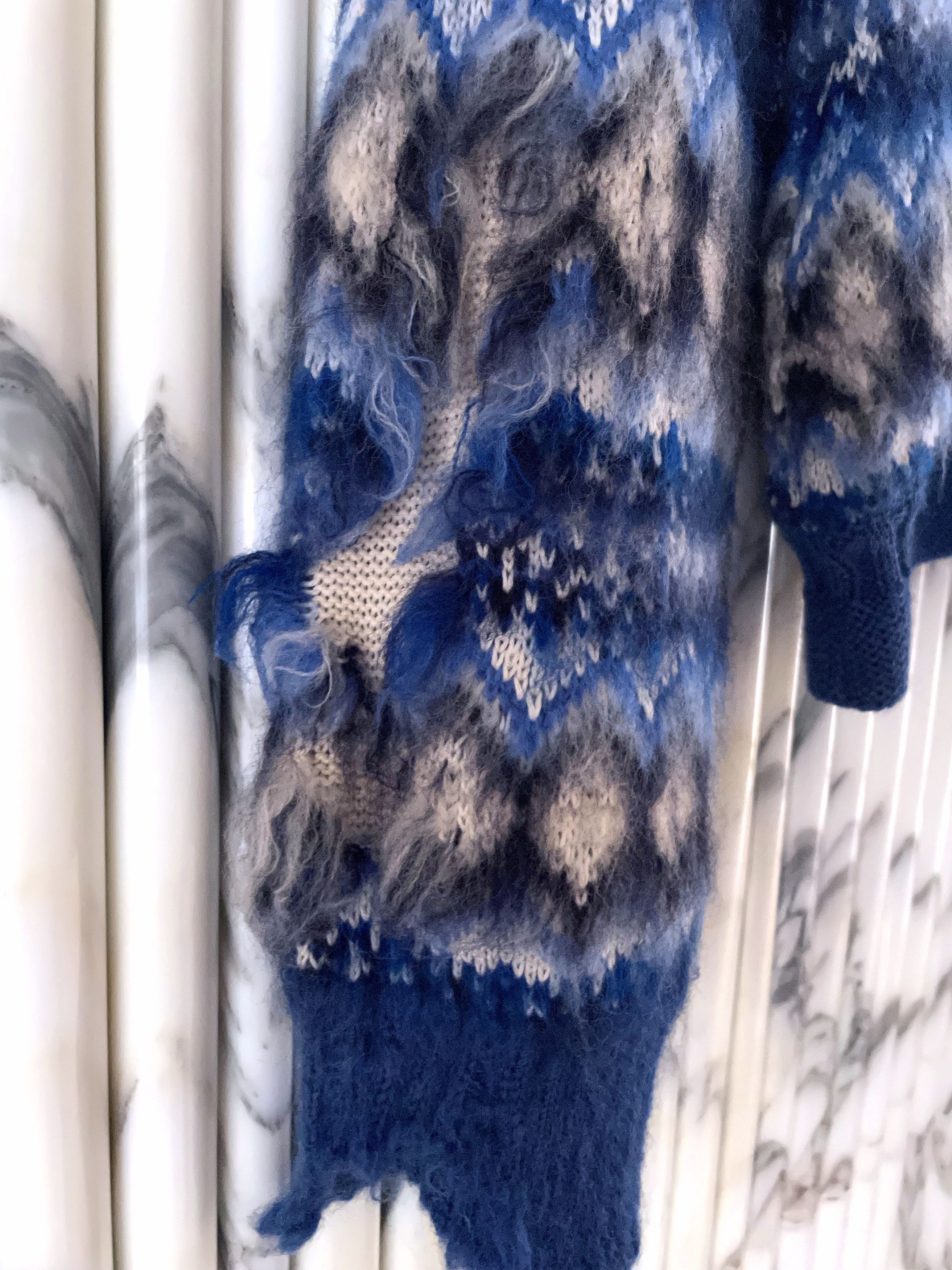 Maison Margiela NEW DISTRESSED FAIR ISLE CROPPED WOOL SWEATER Size US M / EU 48-50 / 2 - 9 Thumbnail