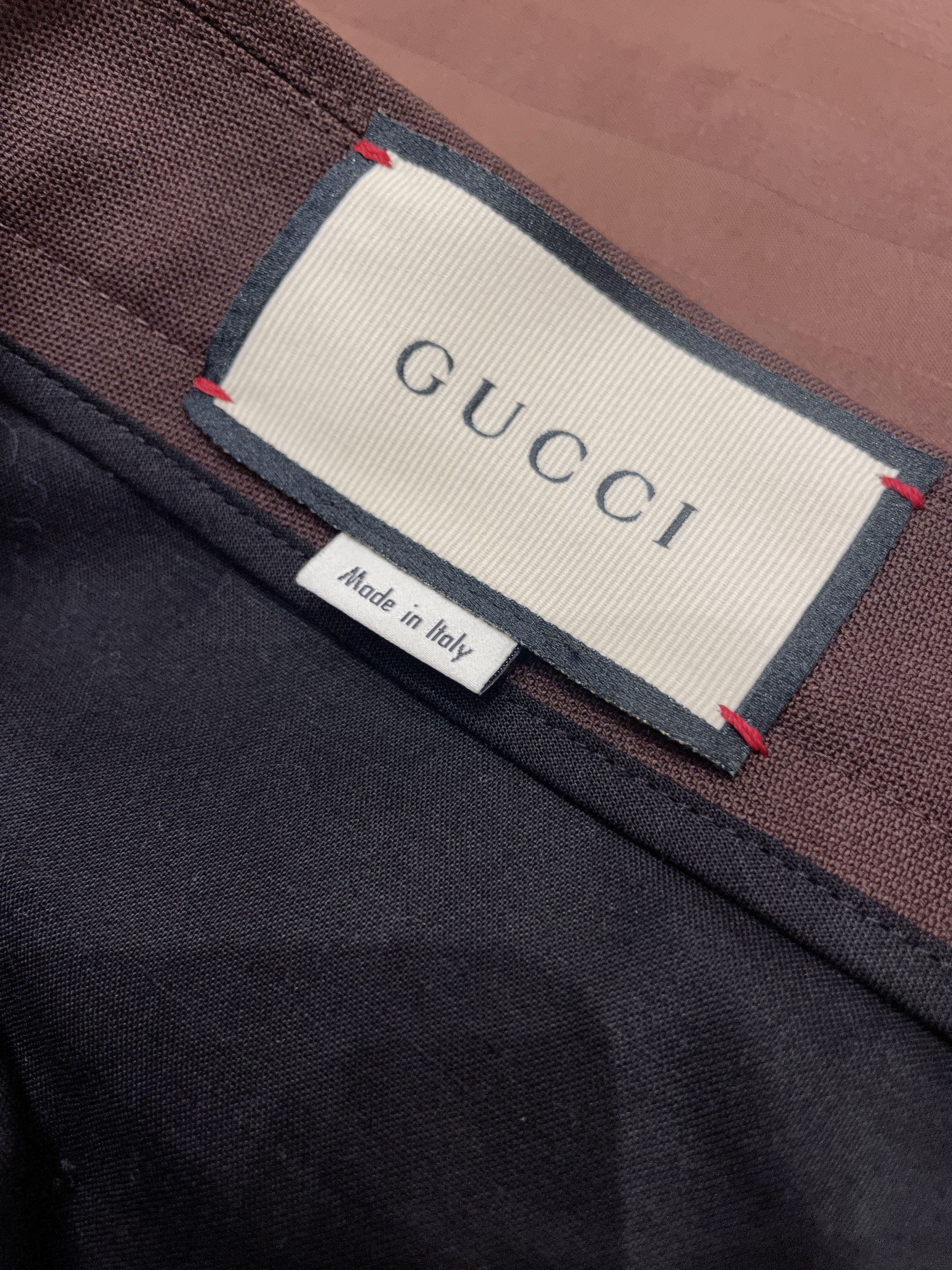 Gucci BNWT ALESSANDRO MICHELE GRAIN DE POUDRE WOOL FLARED TROUSERS Size US 36 / EU 52 - 4 Thumbnail