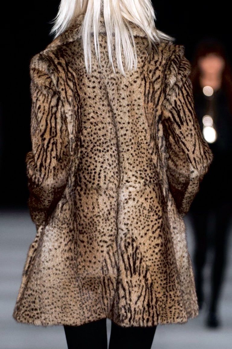 Hedi Slimane × Saint Laurent Paris *HOLY GRAIL* BABYCAT LEOPARD OCELOT MARMOT MINK FUR COAT Size US M / EU 48-50 / 2 - 20 Thumbnail