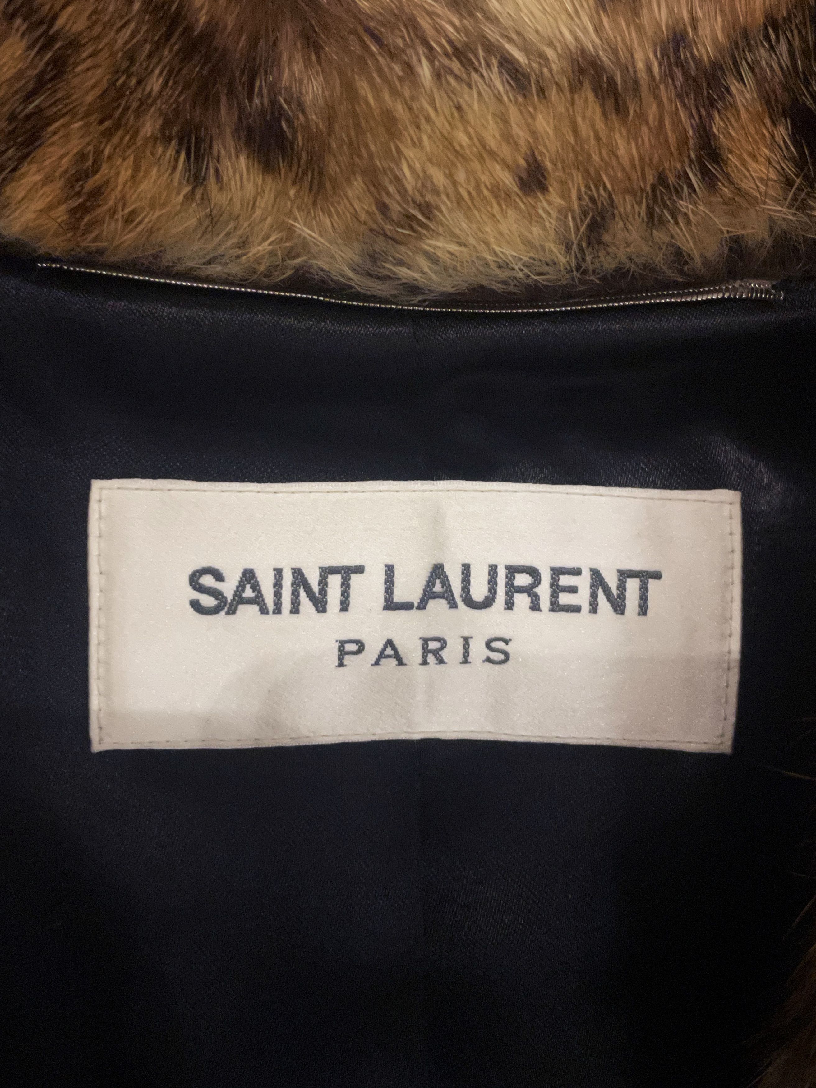 Hedi Slimane × Saint Laurent Paris *HOLY GRAIL* BABYCAT LEOPARD OCELOT MARMOT MINK FUR COAT Size US M / EU 48-50 / 2 - 16 Thumbnail