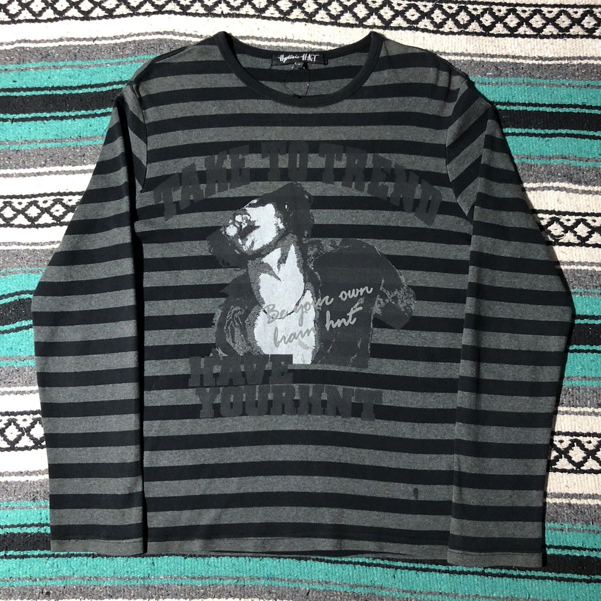 image of Hysteric Glamour Hysteric H&t Prisoner Long Sleeve in Black/Grey, Men's (Size Large)