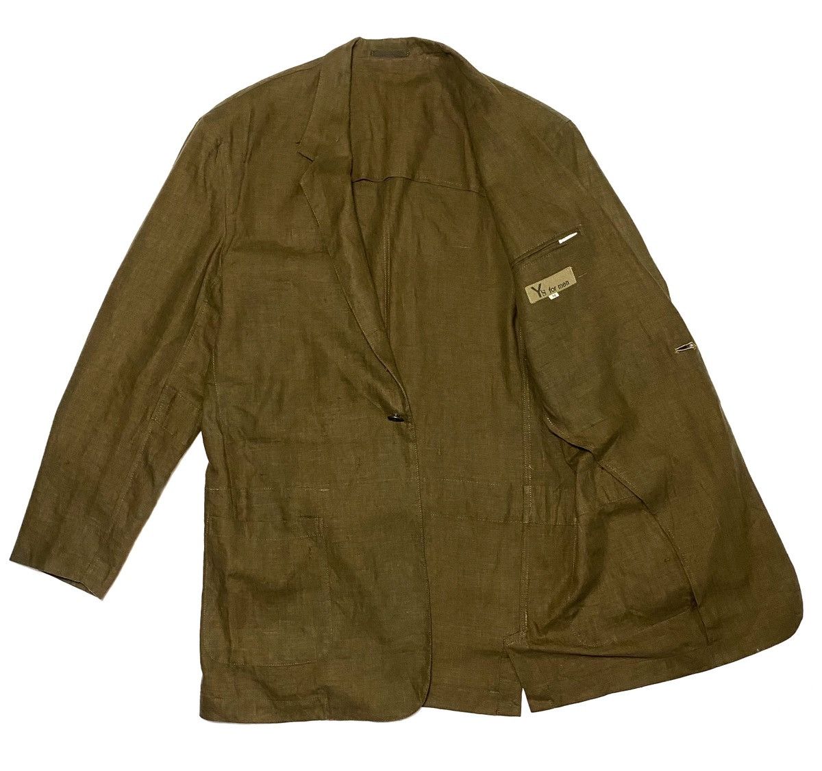 Yohji Yamamoto Vintage Y’s For Men by Yohji Yamamoto Hemp Blazer Jacket Size US M / EU 48-50 / 2 - 5 Thumbnail