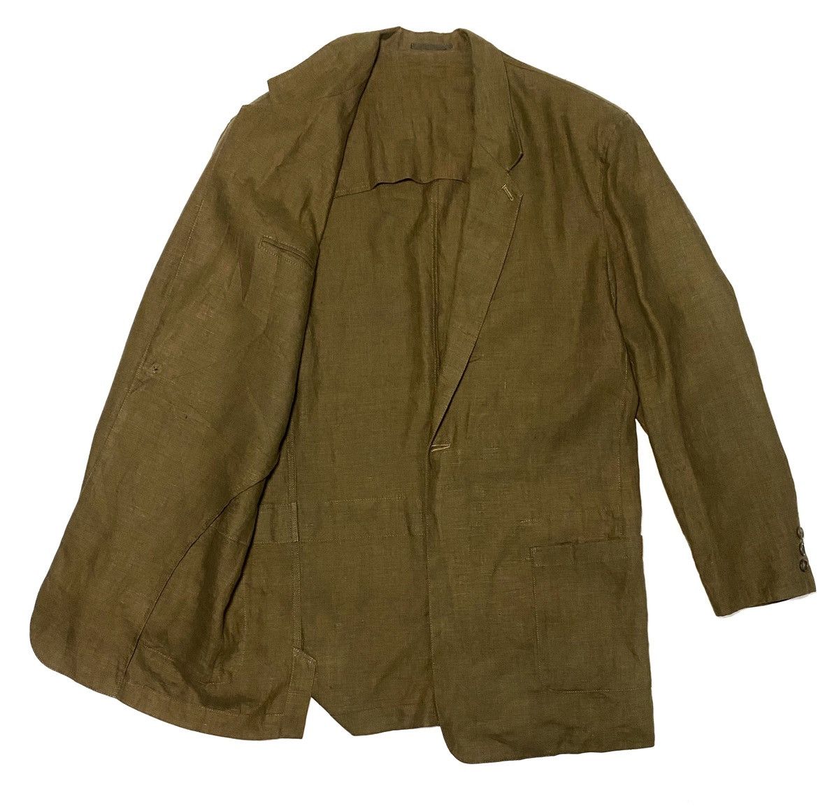Yohji Yamamoto Vintage Y’s For Men by Yohji Yamamoto Hemp Blazer Jacket Size US M / EU 48-50 / 2 - 2 Thumbnail