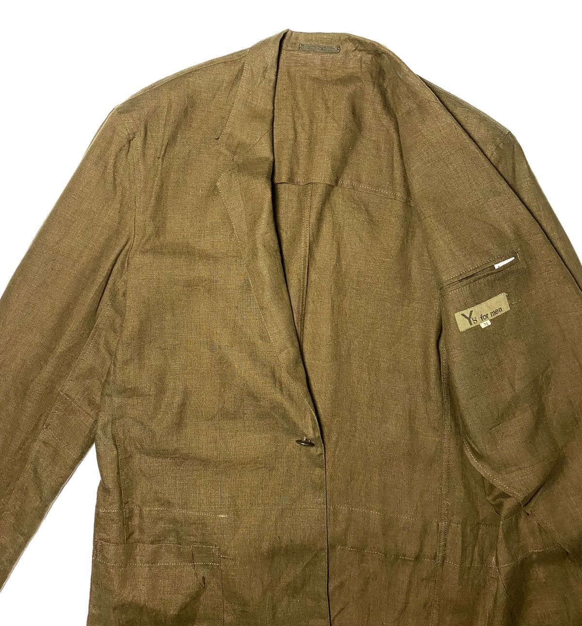 Yohji Yamamoto Vintage Y’s For Men by Yohji Yamamoto Hemp Blazer Jacket Size US M / EU 48-50 / 2 - 6 Thumbnail