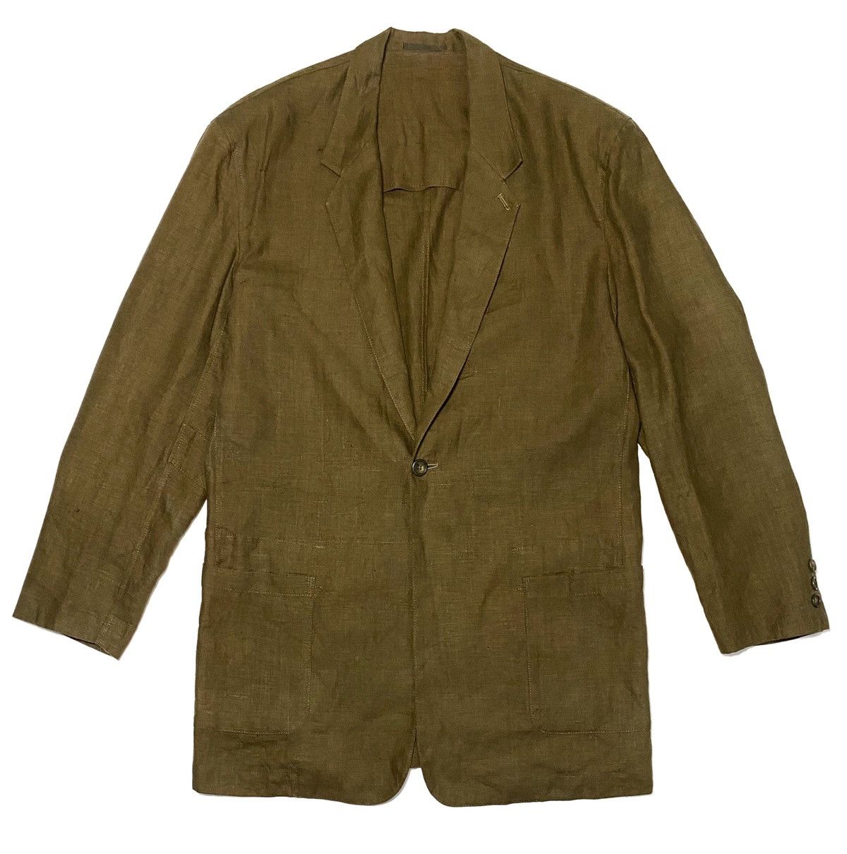 Yohji Yamamoto Vintage Y’s For Men by Yohji Yamamoto Hemp Blazer Jacket Size US M / EU 48-50 / 2 - 1 Thumbnail