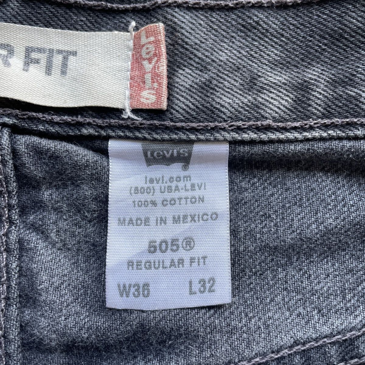 Levi's Vintage Clothing Vintage Levi’s 505 Black Faded Denim Jeans Pants W36x31.5 Size US 36 / EU 52 - 7 Thumbnail