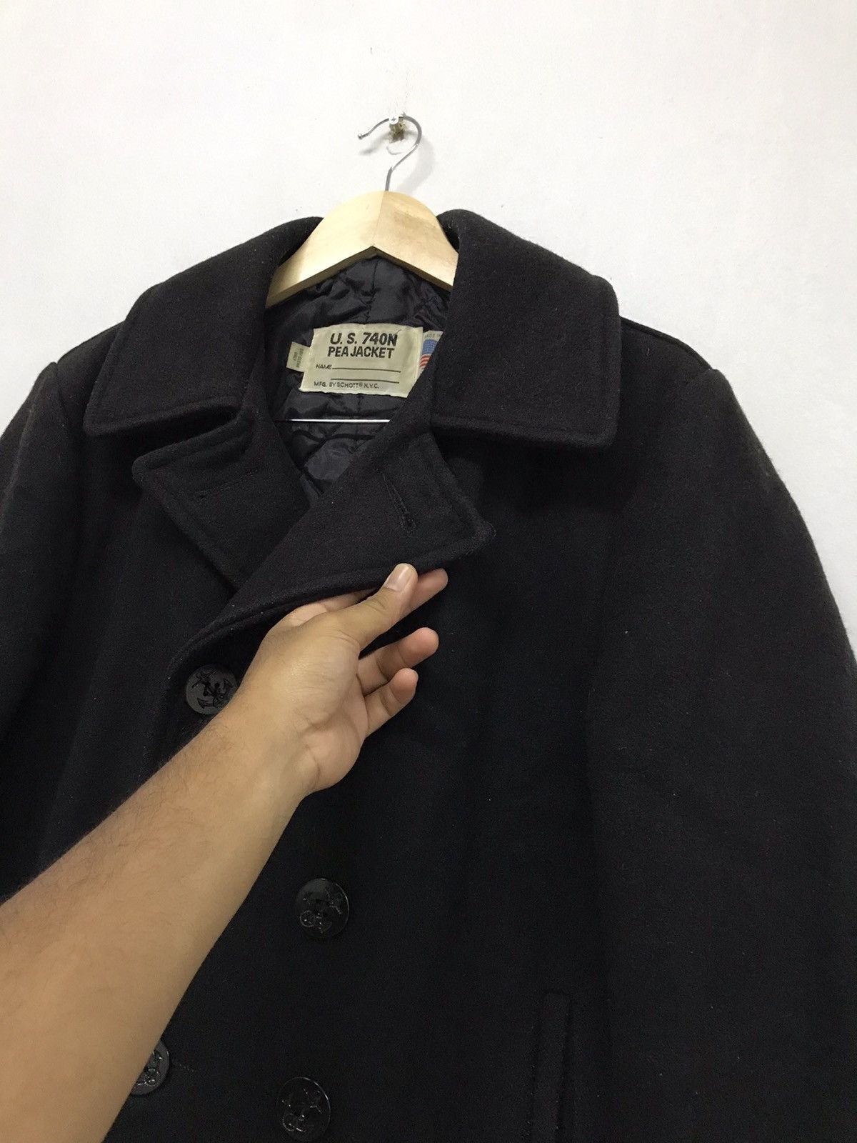 Schott 🥷🏿Vintage Schott US 740N Wool Pea Jacket Black Size US M / EU 48-50 / 2 - 3 Thumbnail