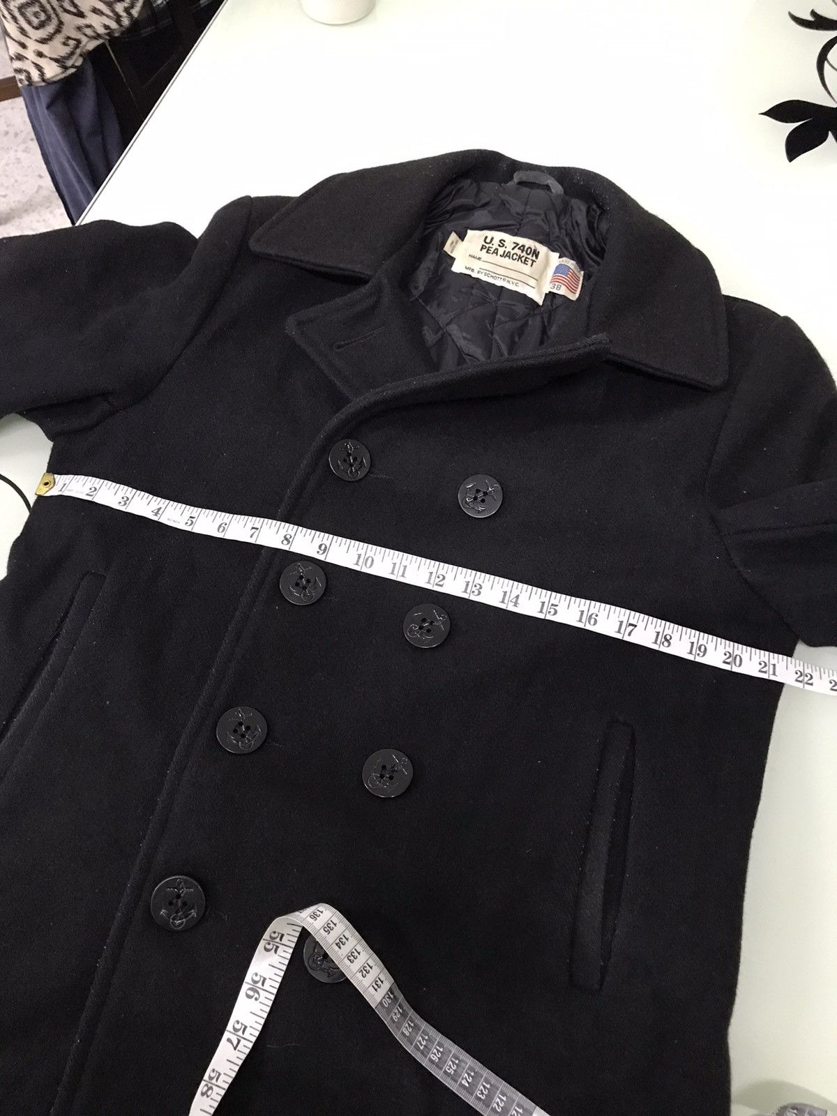 Schott 🥷🏿Vintage Schott US 740N Wool Pea Jacket Black Size US M / EU 48-50 / 2 - 20 Thumbnail