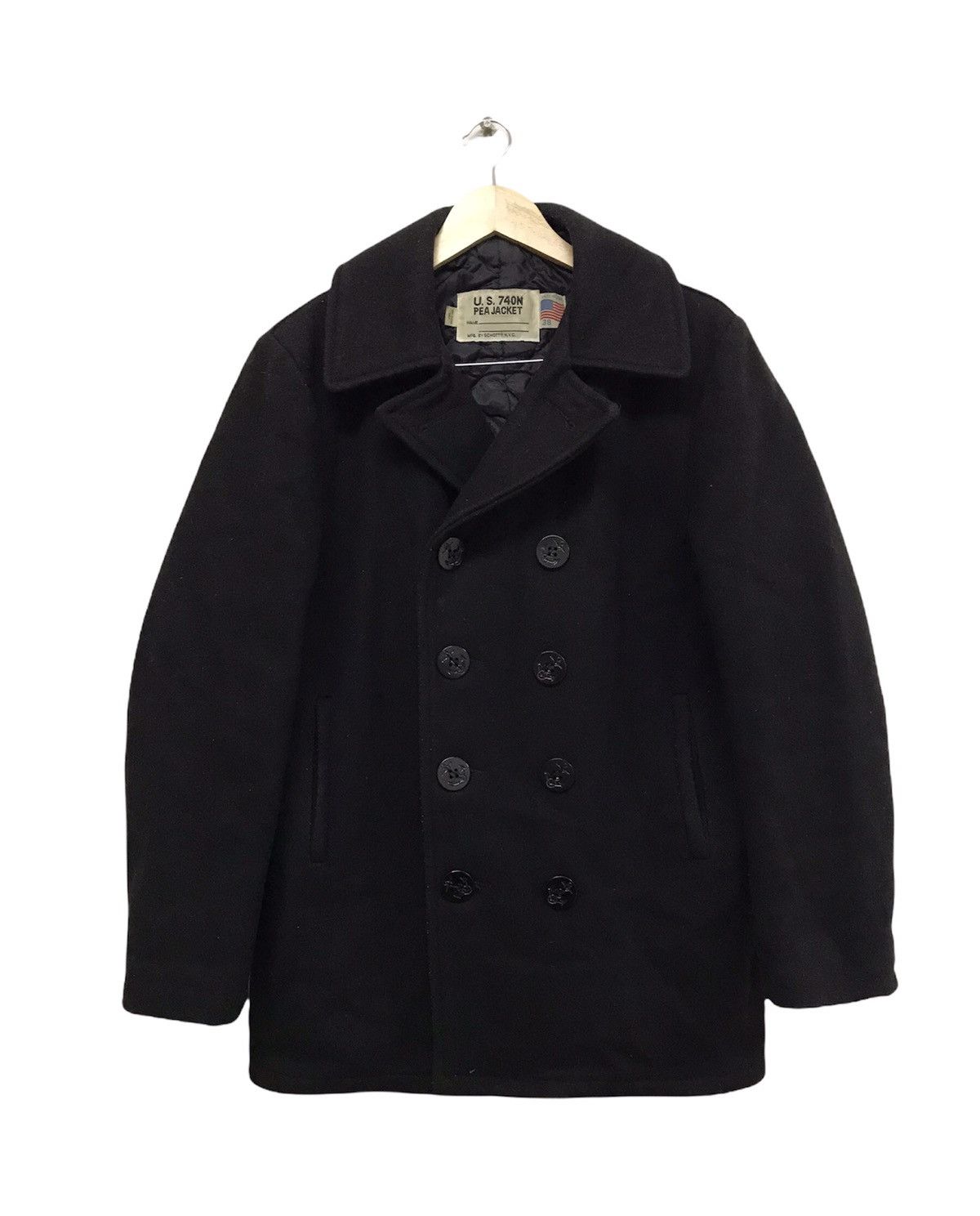 Schott 🥷🏿Vintage Schott US 740N Wool Pea Jacket Black Size US M / EU 48-50 / 2 - 1 Thumbnail