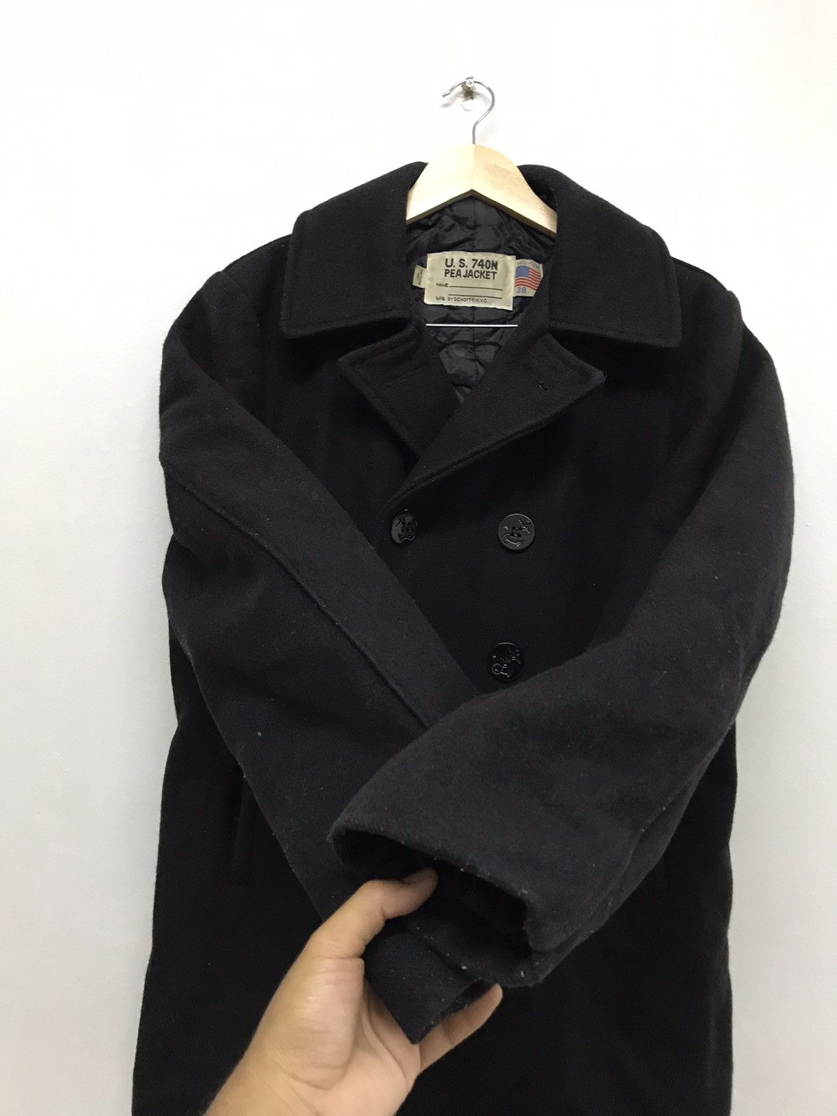 Schott 🥷🏿Vintage Schott US 740N Wool Pea Jacket Black Size US M / EU 48-50 / 2 - 7 Thumbnail