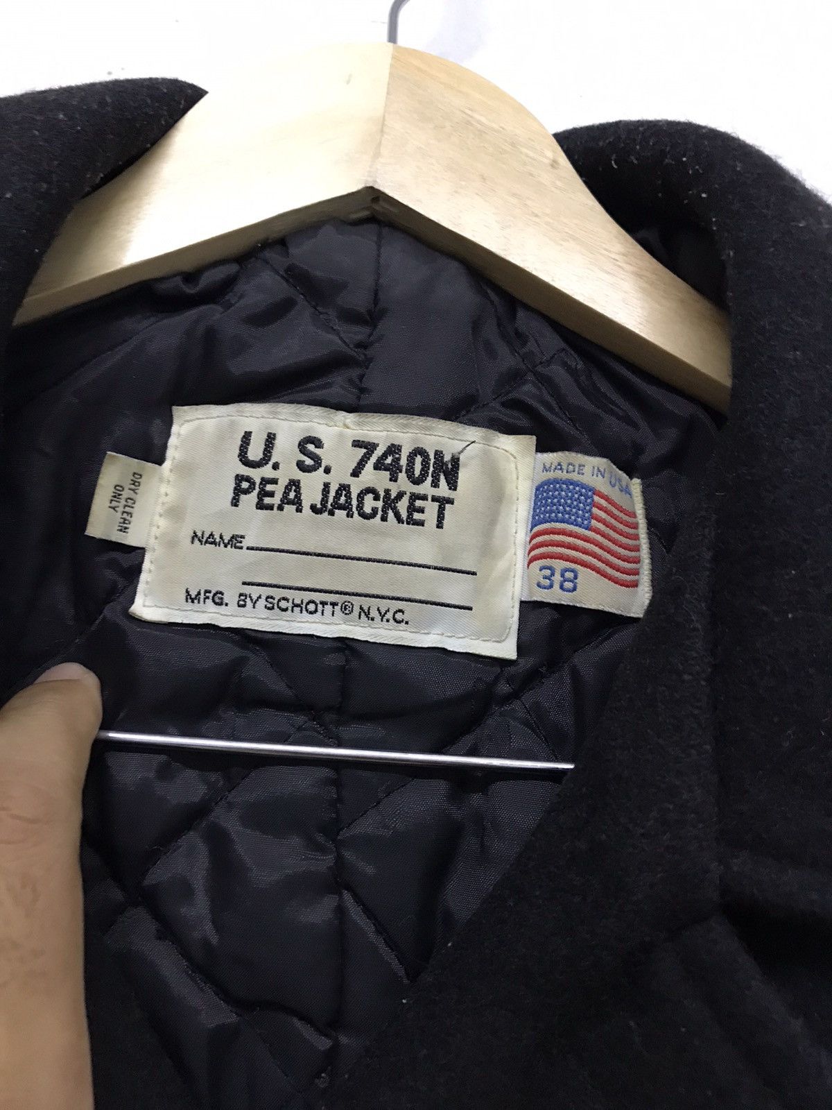 Schott 🥷🏿Vintage Schott US 740N Wool Pea Jacket Black Size US M / EU 48-50 / 2 - 8 Thumbnail
