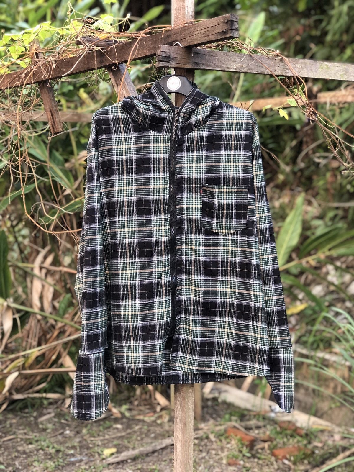 Homemade Vintage Checkered Zipper Hoodie Shirts Size US XL / EU 56 / 4 - 1 Thumbnail