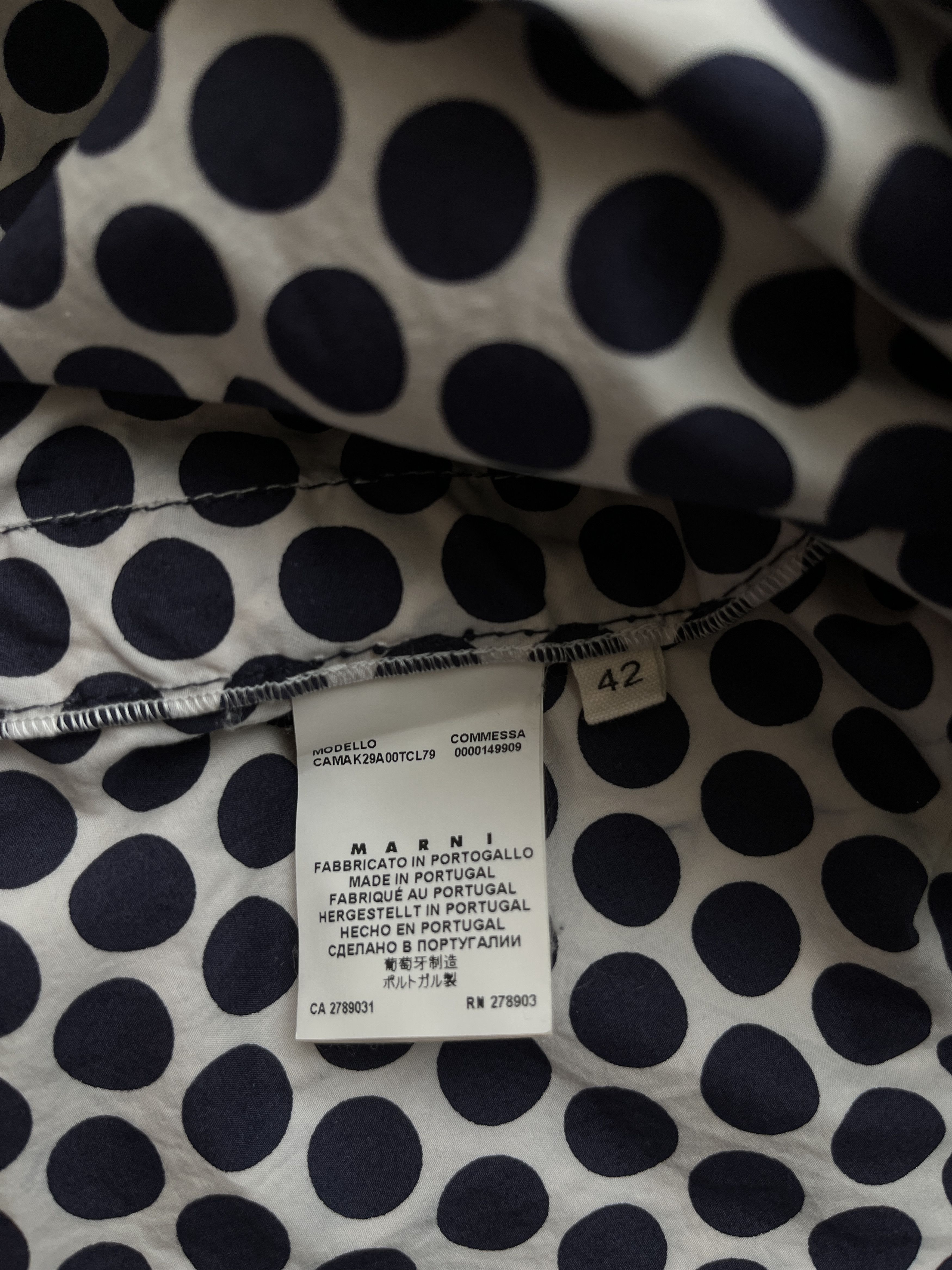 Marni ⚡️QUICK SALE⚡️2011 Marni Blue/White Polka Dot Blouse Size L / US 10 / IT 46 - 4 Thumbnail