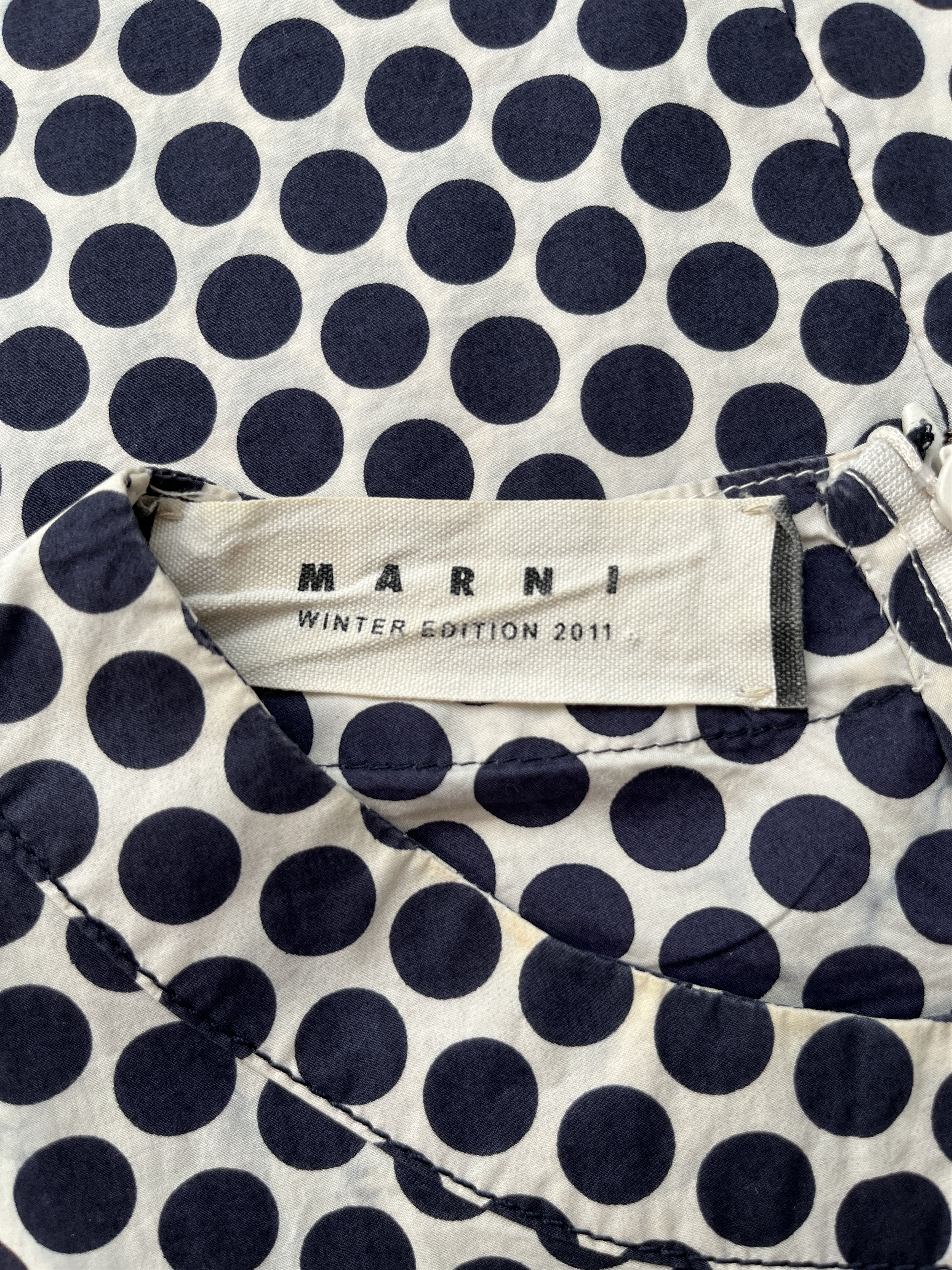Marni ⚡️QUICK SALE⚡️2011 Marni Blue/White Polka Dot Blouse Size L / US 10 / IT 46 - 3 Thumbnail