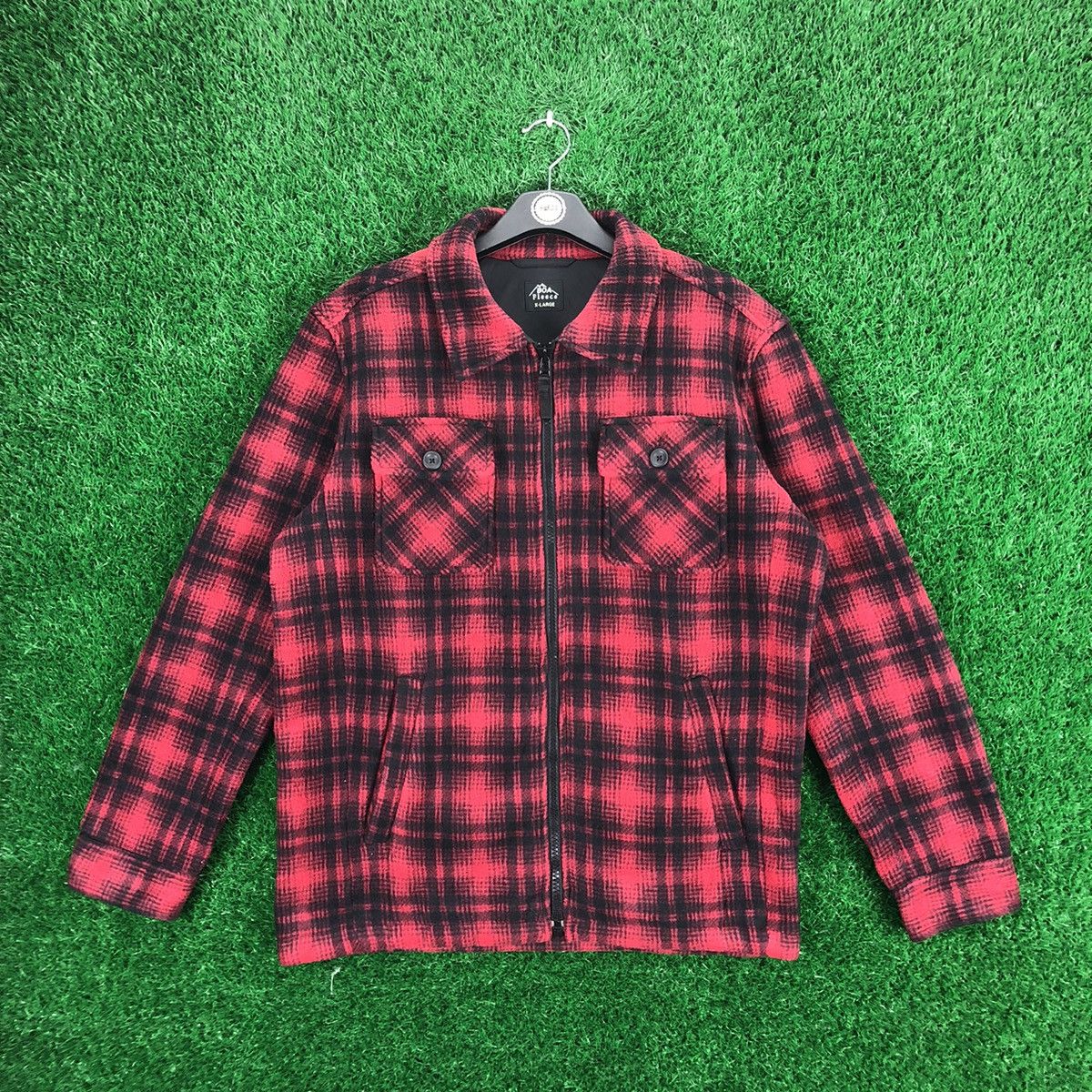 image of Seditionaries x Uniqlo Zipper Jacket Fleece Checkered, Men's (Size XL)