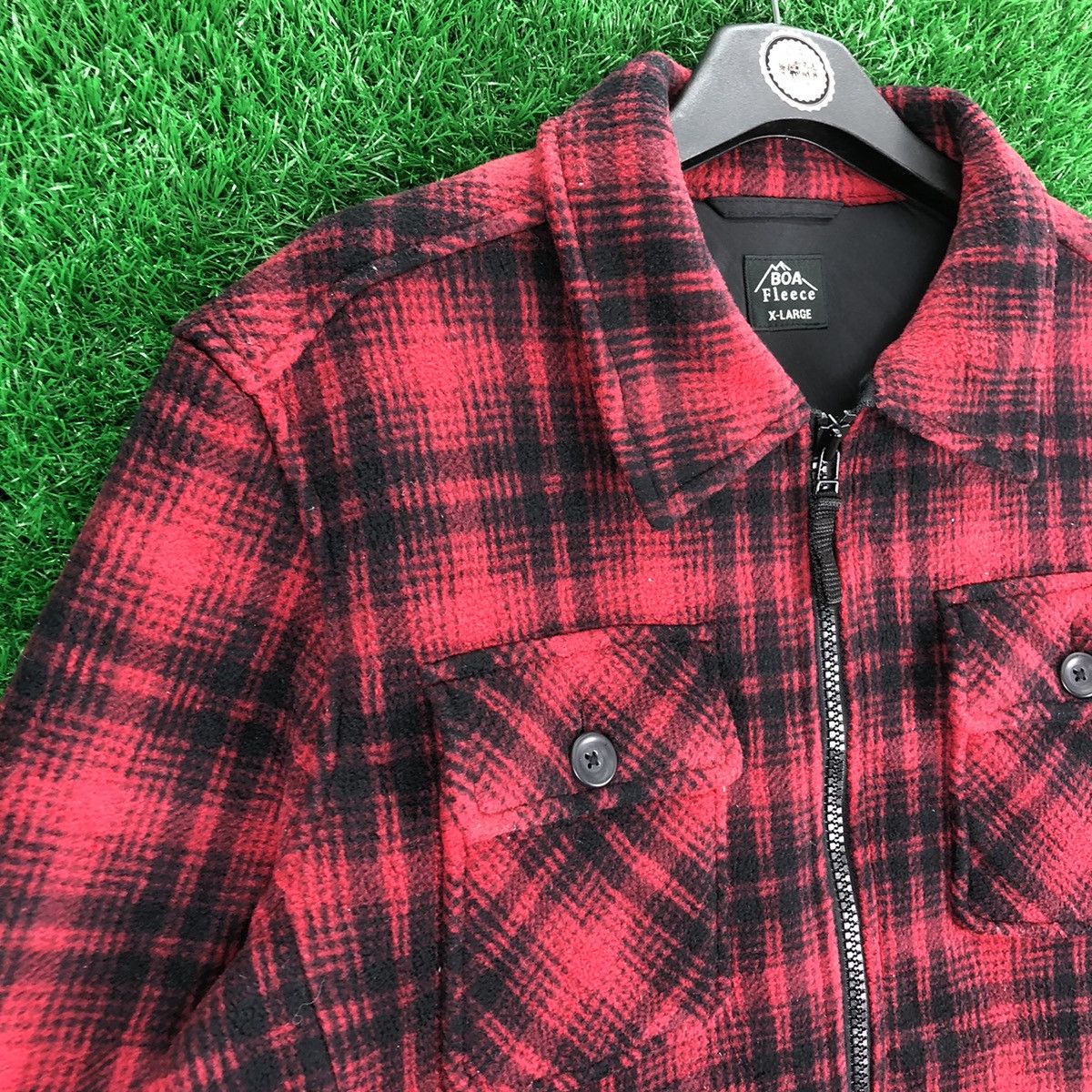 Uniqlo Uniqlo Zipper Jacket Fleece Checkered Size US XL / EU 56 / 4 - 2 Thumbnail