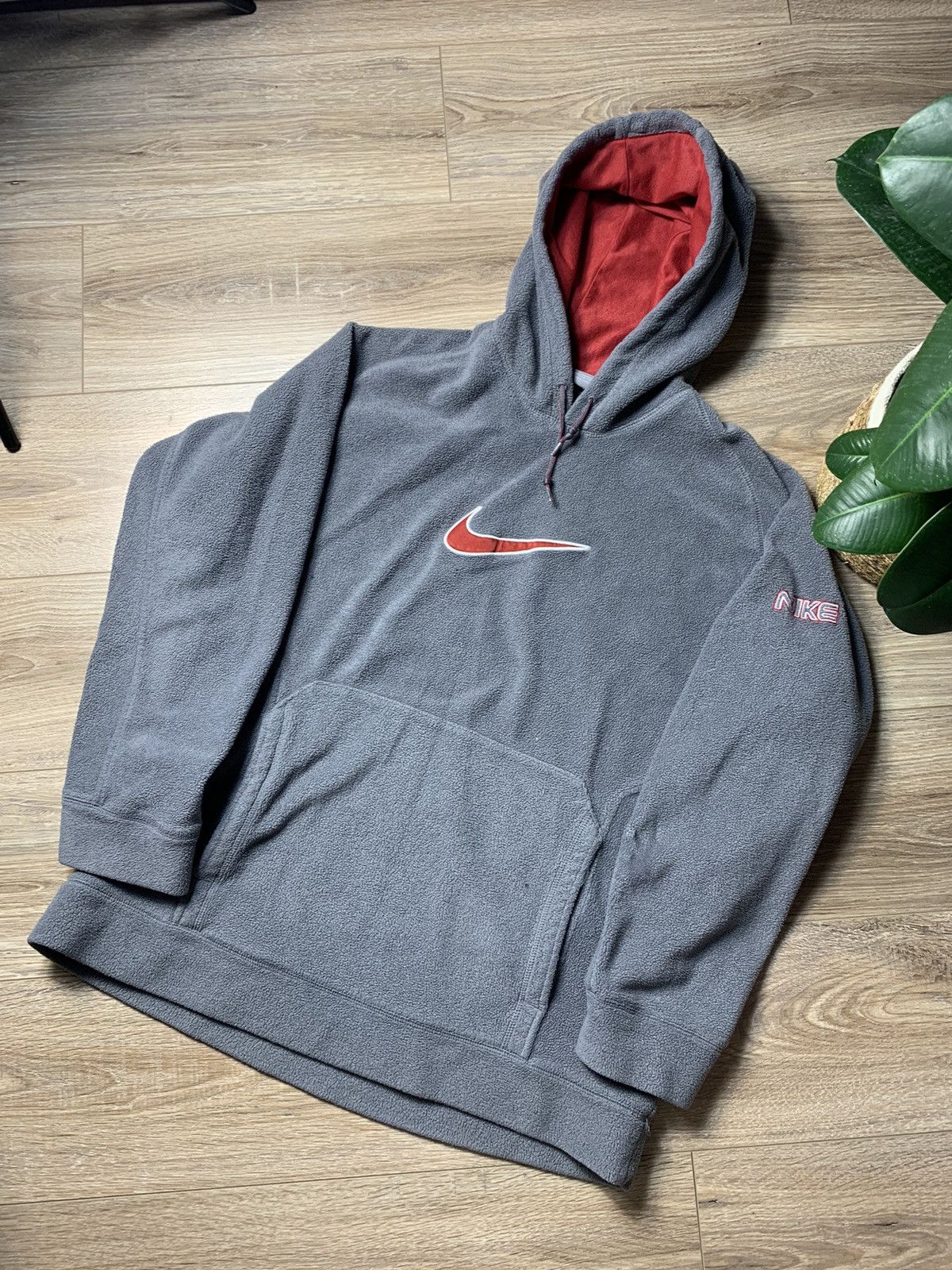 Nike × Vintage Vintage Nike Fleece Hoodie Big Logo Size US L / EU 52-54 / 3 - 1 Thumbnail