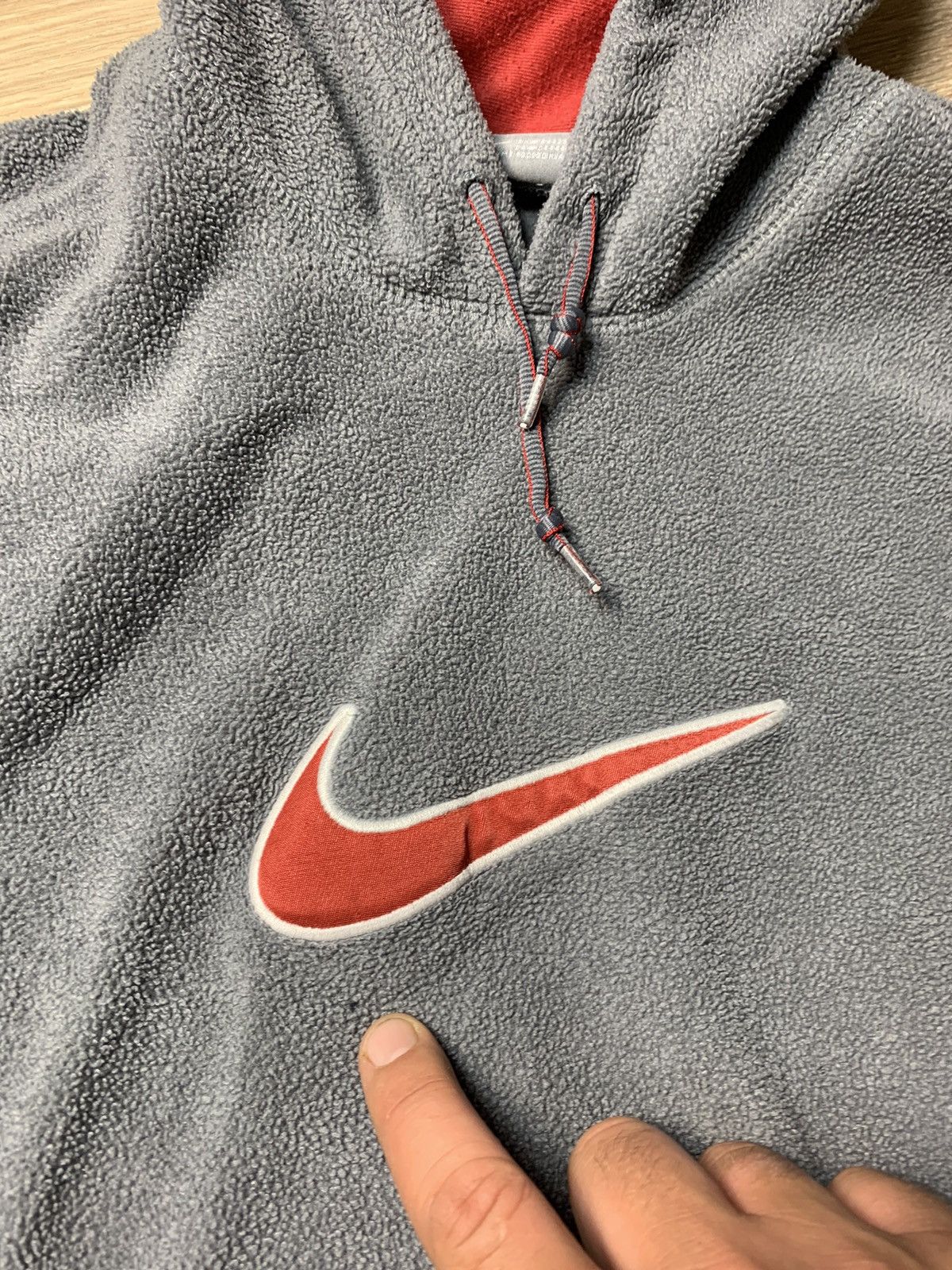 Nike × Vintage Vintage Nike Fleece Hoodie Big Logo Size US L / EU 52-54 / 3 - 7 Thumbnail