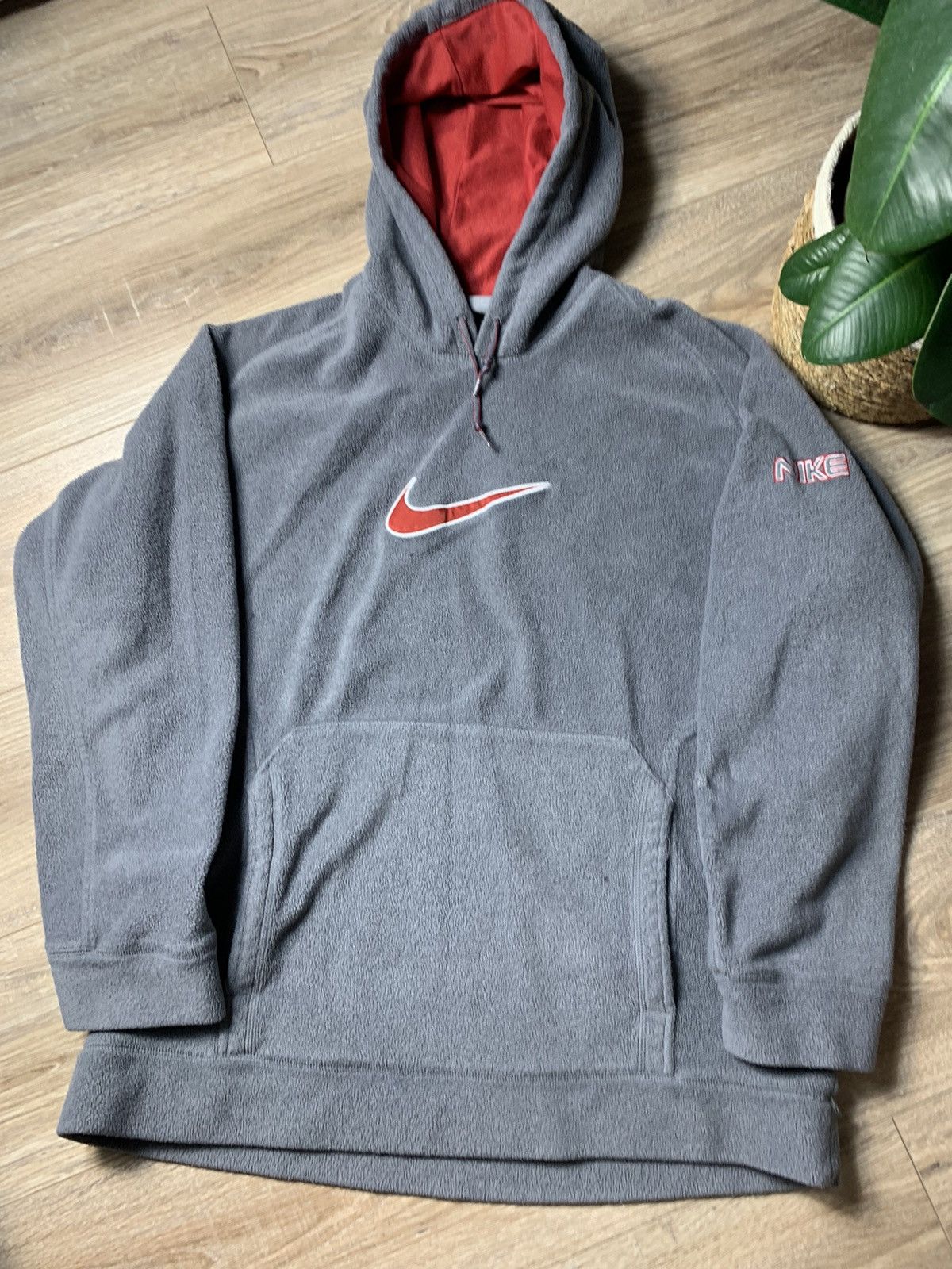 Nike × Vintage Vintage Nike Fleece Hoodie Big Logo Size US L / EU 52-54 / 3 - 2 Thumbnail