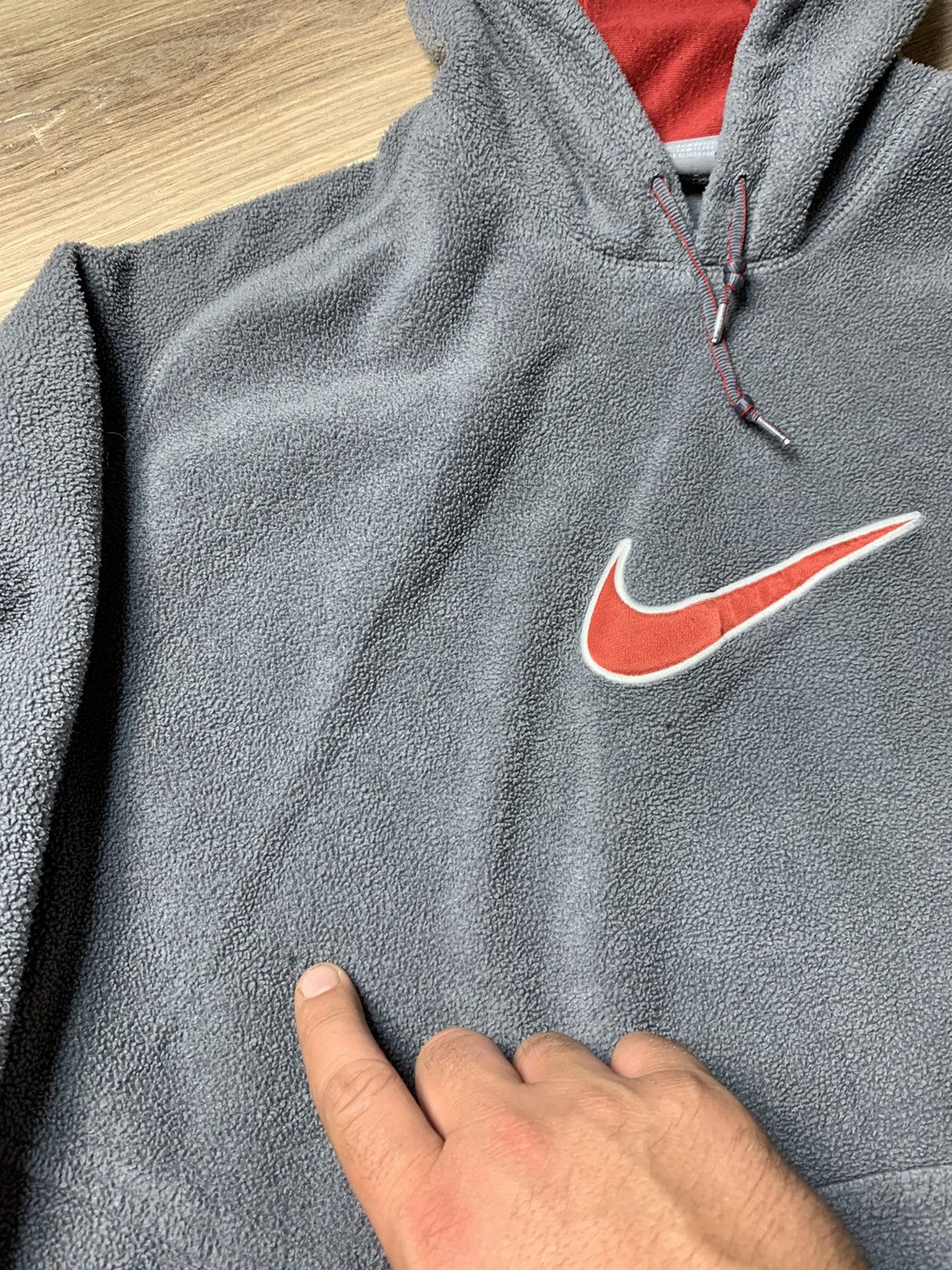 Nike × Vintage Vintage Nike Fleece Hoodie Big Logo Size US L / EU 52-54 / 3 - 6 Thumbnail