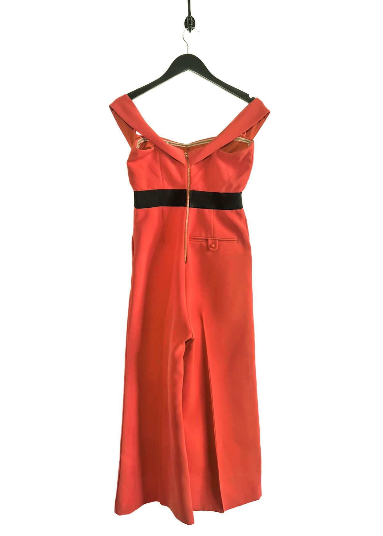 Self-Portrait Self-Portrait Orange Off-The-Shoulder Cut Out Jumpsuit Size 30" / US 8 / IT 44 - 2 Thumbnail