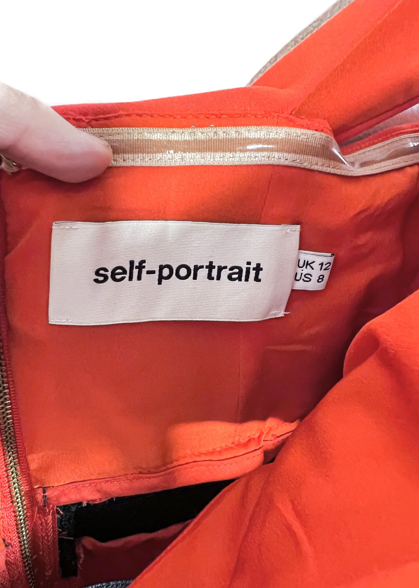 Self-Portrait Self-Portrait Orange Off-The-Shoulder Cut Out Jumpsuit Size 30" / US 8 / IT 44 - 5 Thumbnail