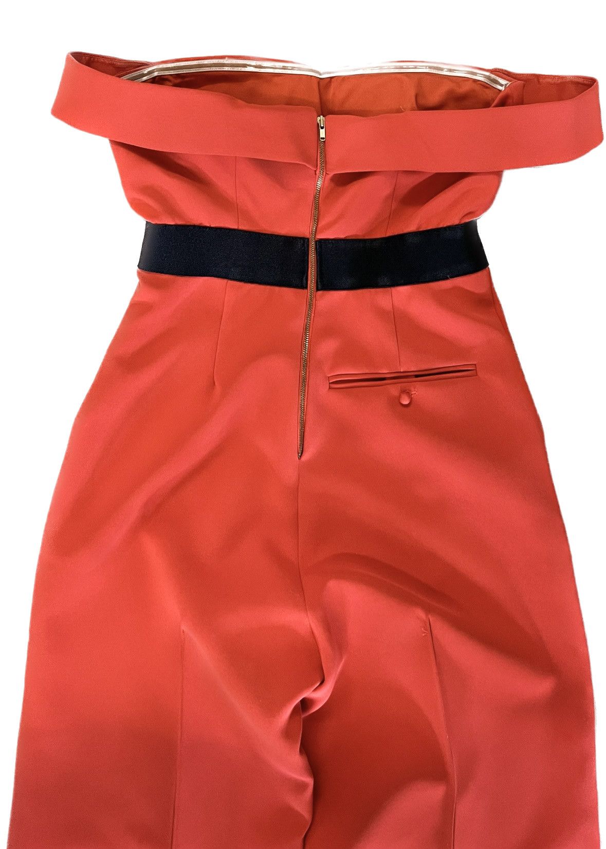 Self-Portrait Self-Portrait Orange Off-The-Shoulder Cut Out Jumpsuit Size 30" / US 8 / IT 44 - 4 Thumbnail