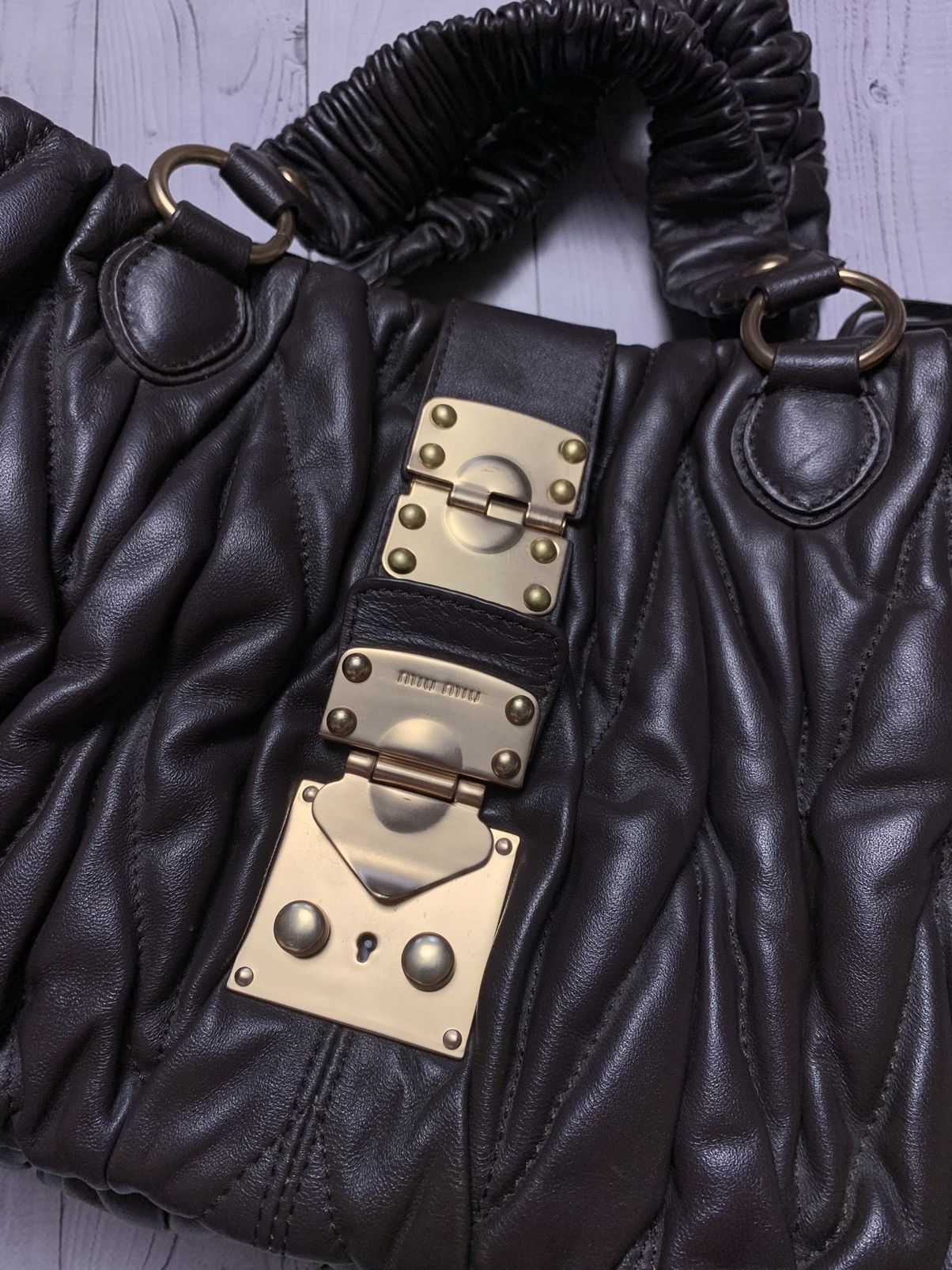 Miu Miu × Vintage Vintage Miu Miu leather bag baggy rare Size ONE SIZE - 3 Thumbnail