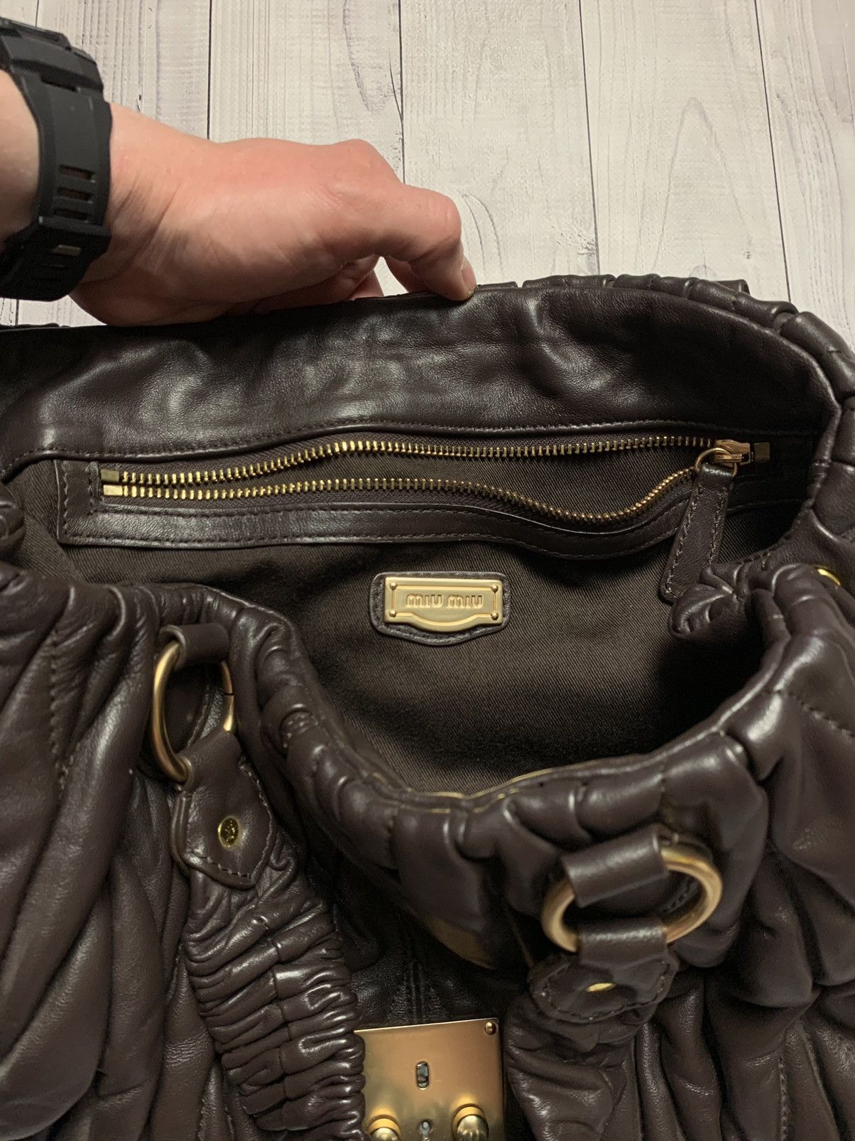 Miu Miu × Vintage Vintage Miu Miu leather bag baggy rare Size ONE SIZE - 10 Thumbnail