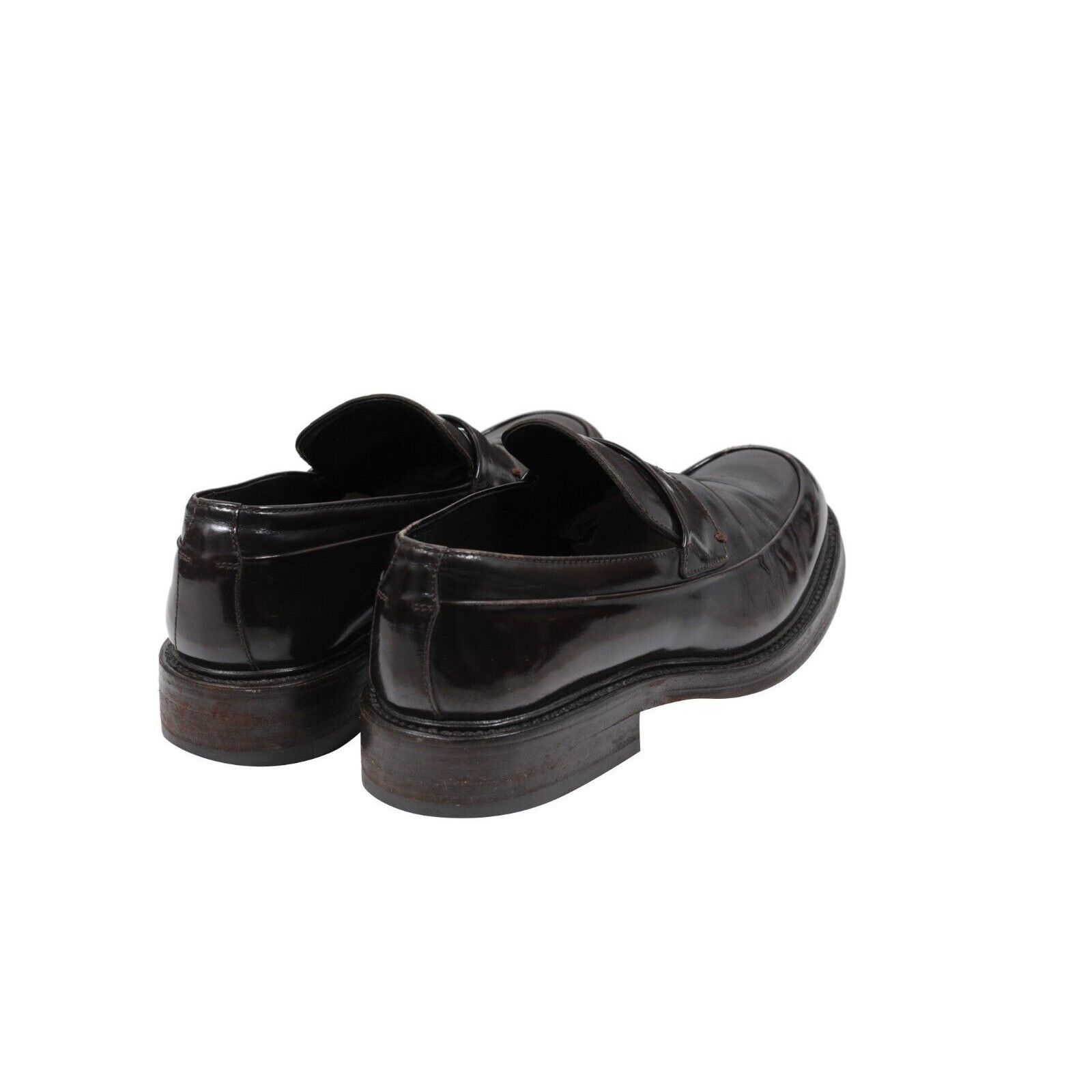 Prada Brown Leather Vintage Penny Loafers - 01716 Size US 7 / EU 40 - 7 Thumbnail
