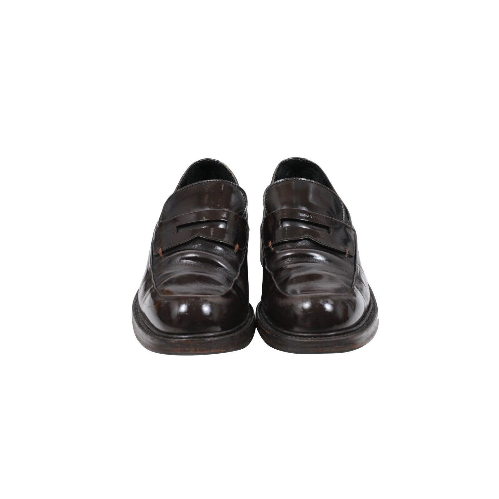 Prada Brown Leather Vintage Penny Loafers - 01716 Size US 7 / EU 40 - 2 Thumbnail