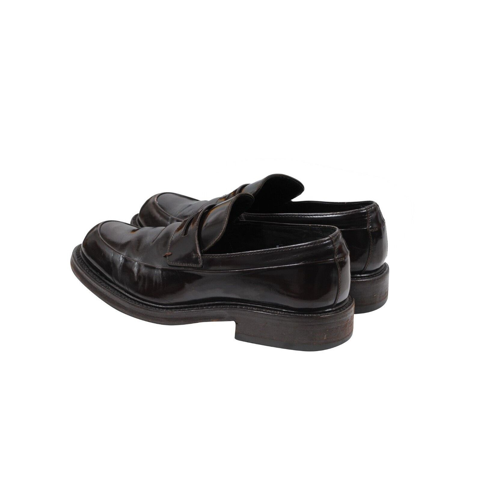Prada Brown Leather Vintage Penny Loafers - 01716 Size US 7 / EU 40 - 5 Thumbnail