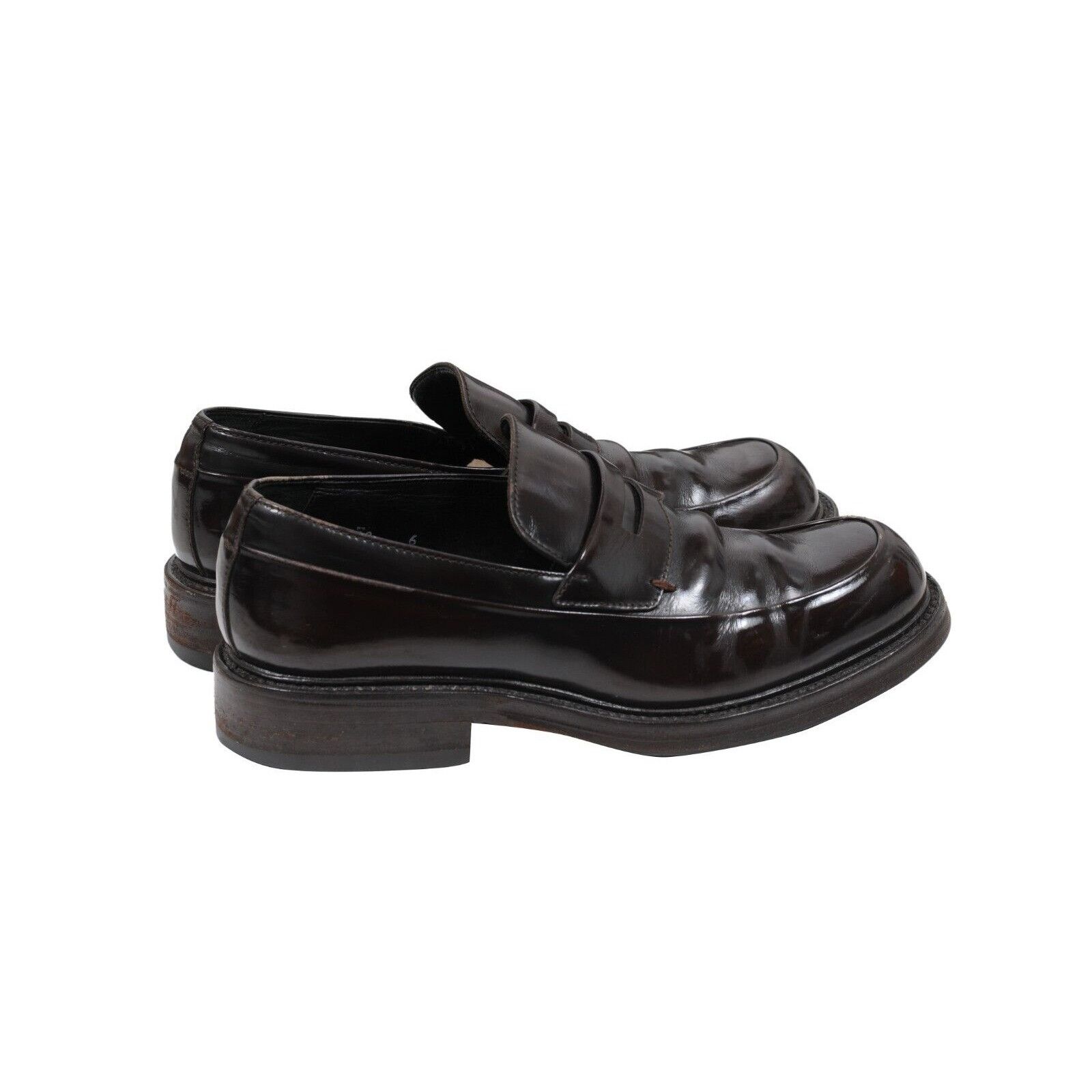 Prada Brown Leather Vintage Penny Loafers - 01716 Size US 7 / EU 40 - 8 Thumbnail