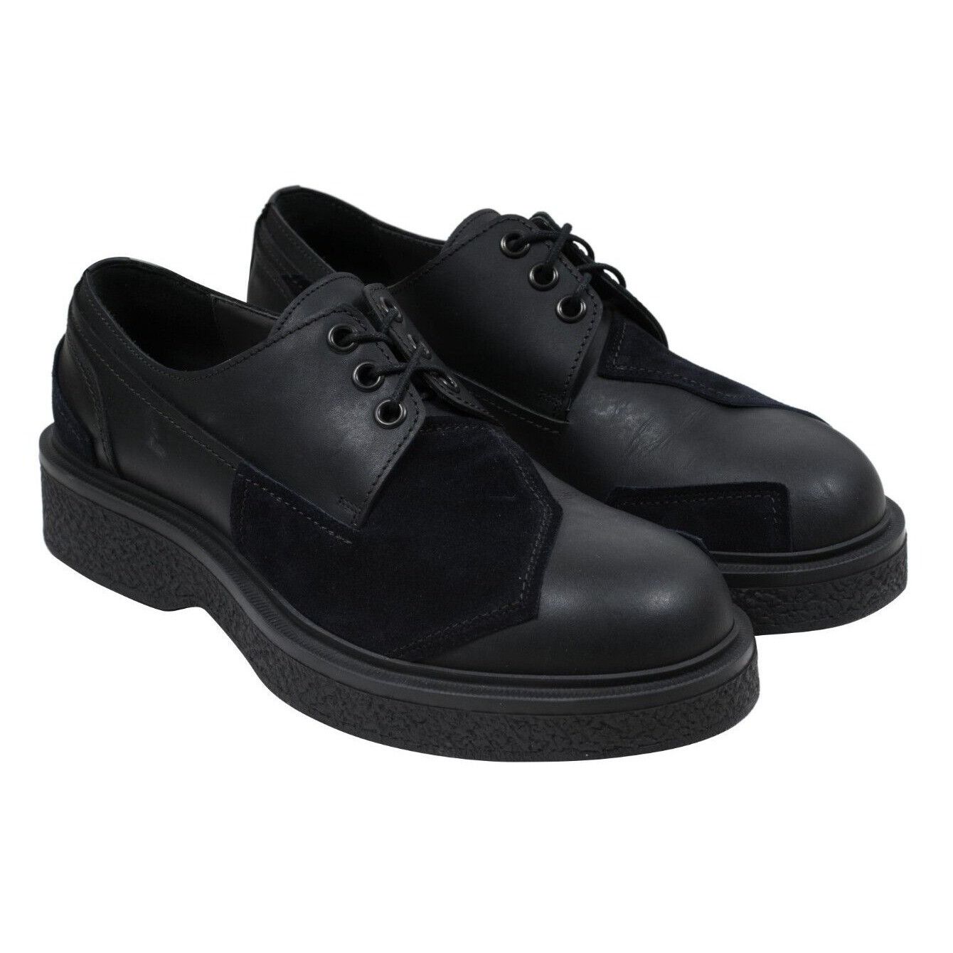 Lanvin Black Leather Suede Crepe Chunky Derbys - 01718 Size US 10 / EU 43 - 11 Thumbnail