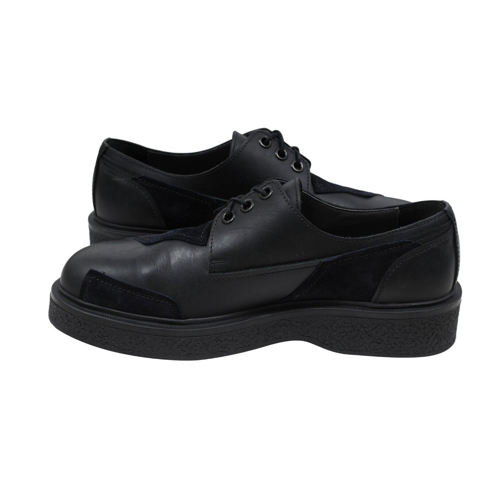 Lanvin Black Leather Suede Crepe Chunky Derbys - 01718 Size US 10 / EU 43 - 9 Thumbnail