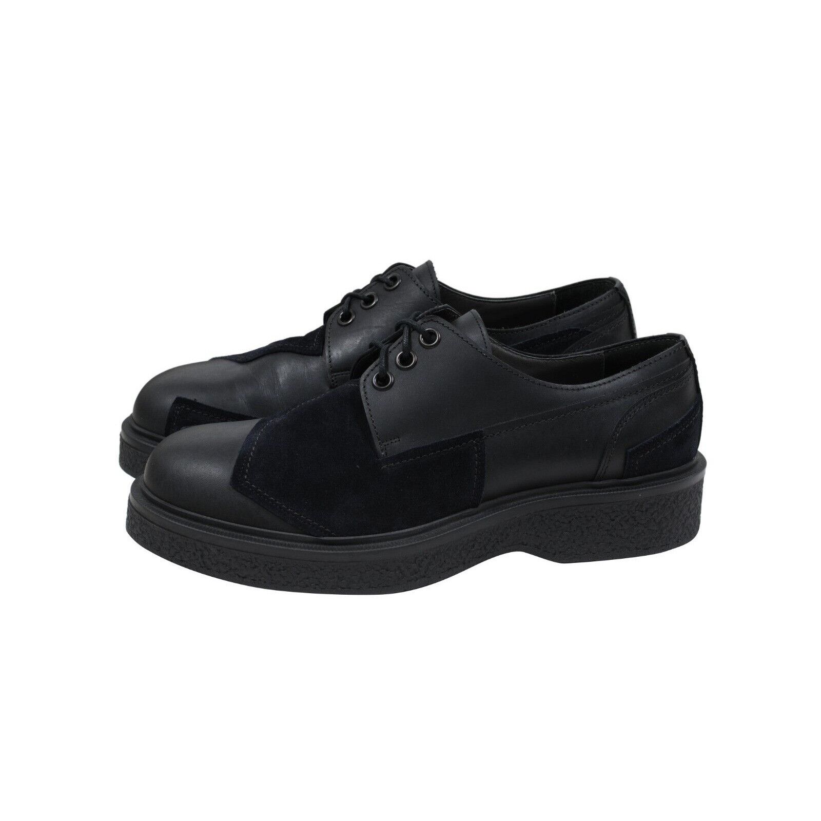 Lanvin Black Leather Suede Crepe Chunky Derbys - 01718 Size US 10 / EU 43 - 4 Thumbnail