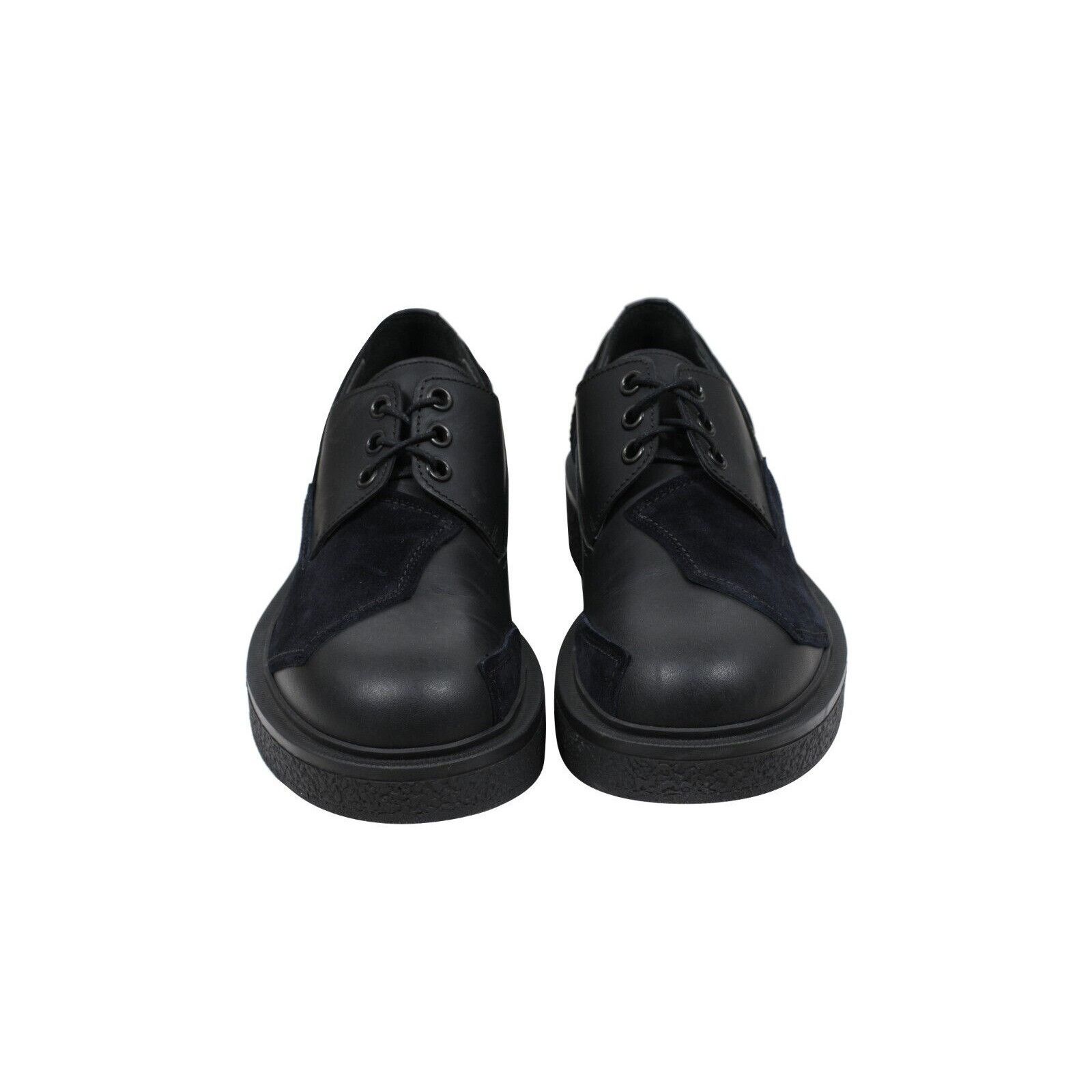 Lanvin Black Leather Suede Crepe Chunky Derbys - 01718 Size US 10 / EU 43 - 2 Thumbnail