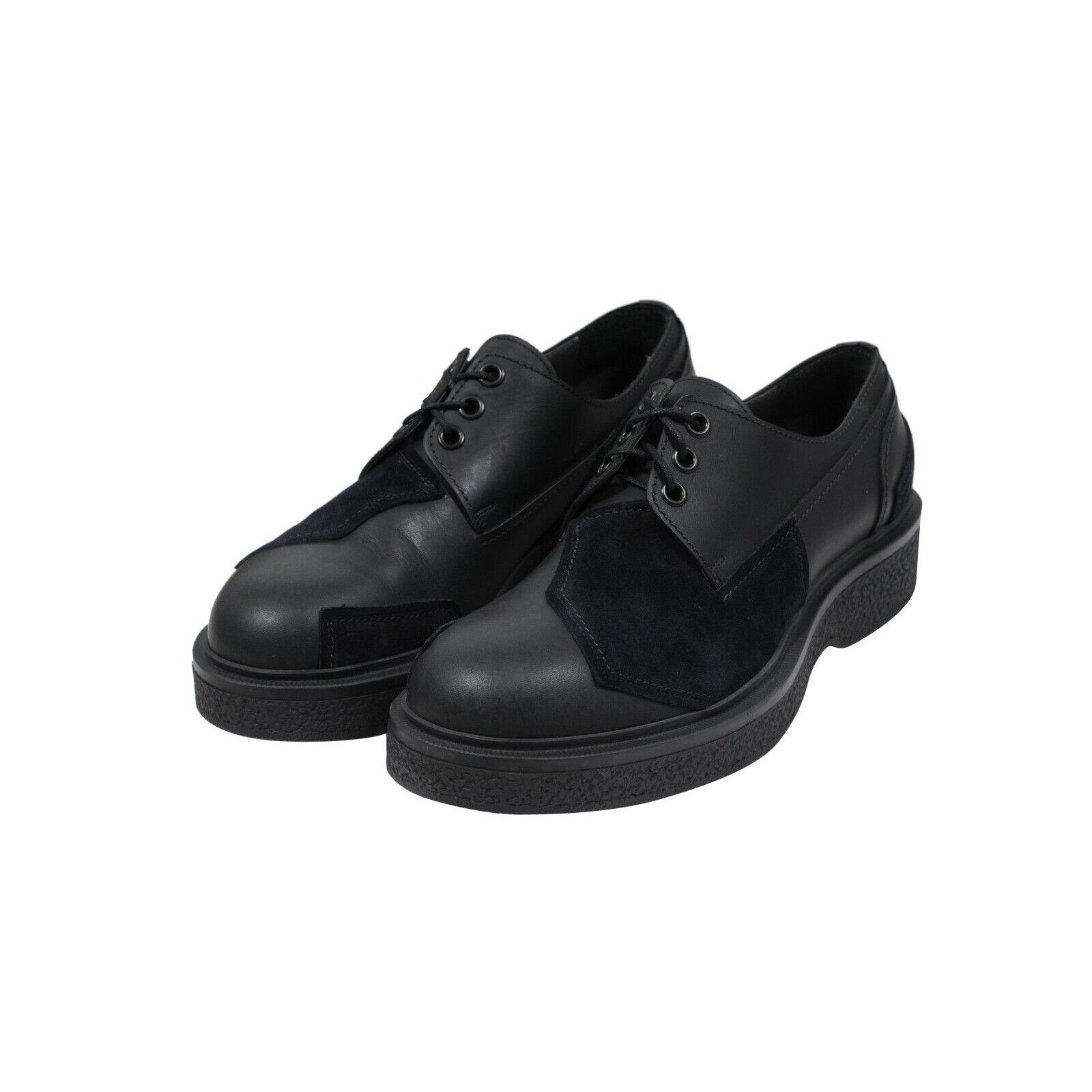 Lanvin Black Leather Suede Crepe Chunky Derbys - 01718 Size US 10 / EU 43 - 3 Thumbnail