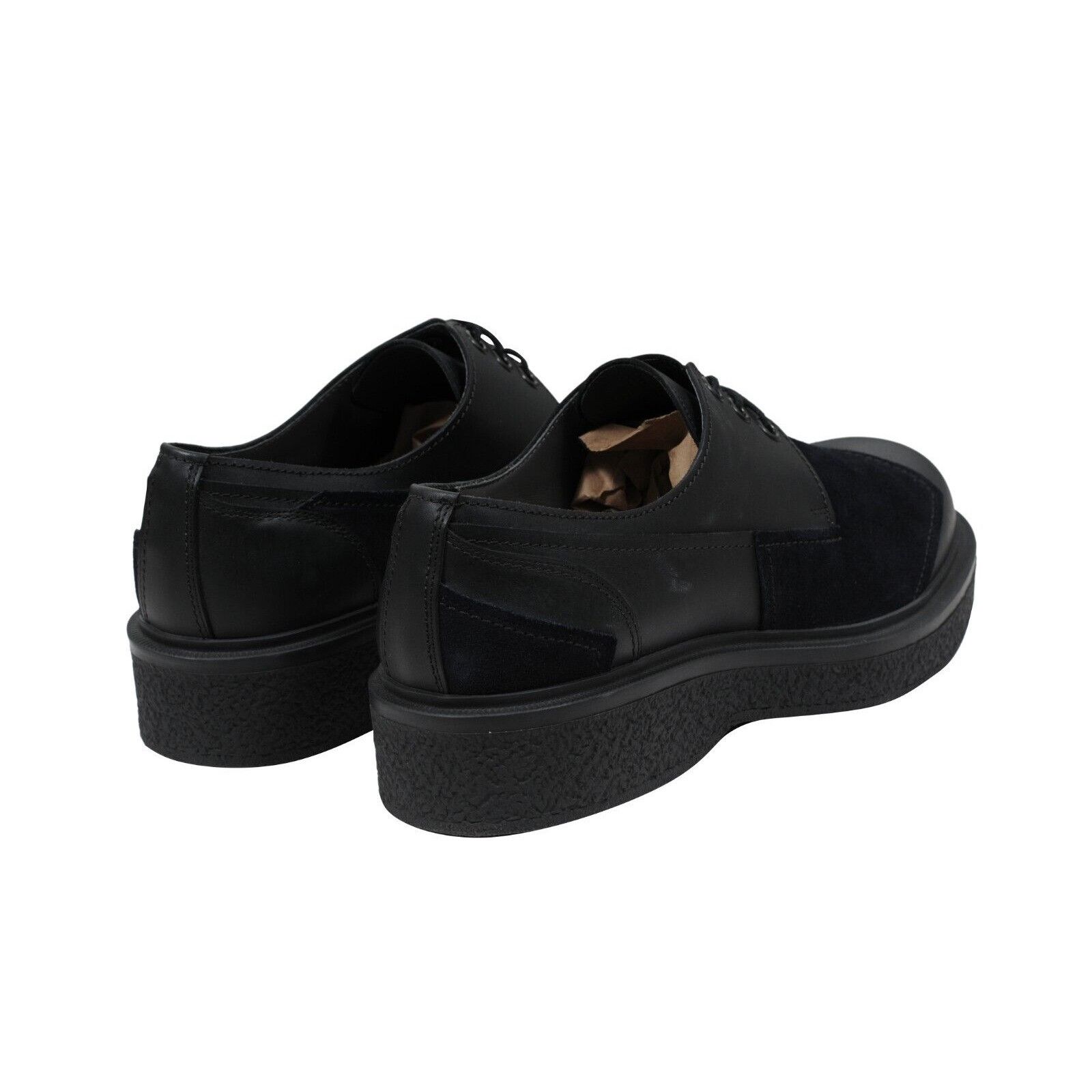 Lanvin Black Leather Suede Crepe Chunky Derbys - 01718 Size US 10 / EU 43 - 7 Thumbnail