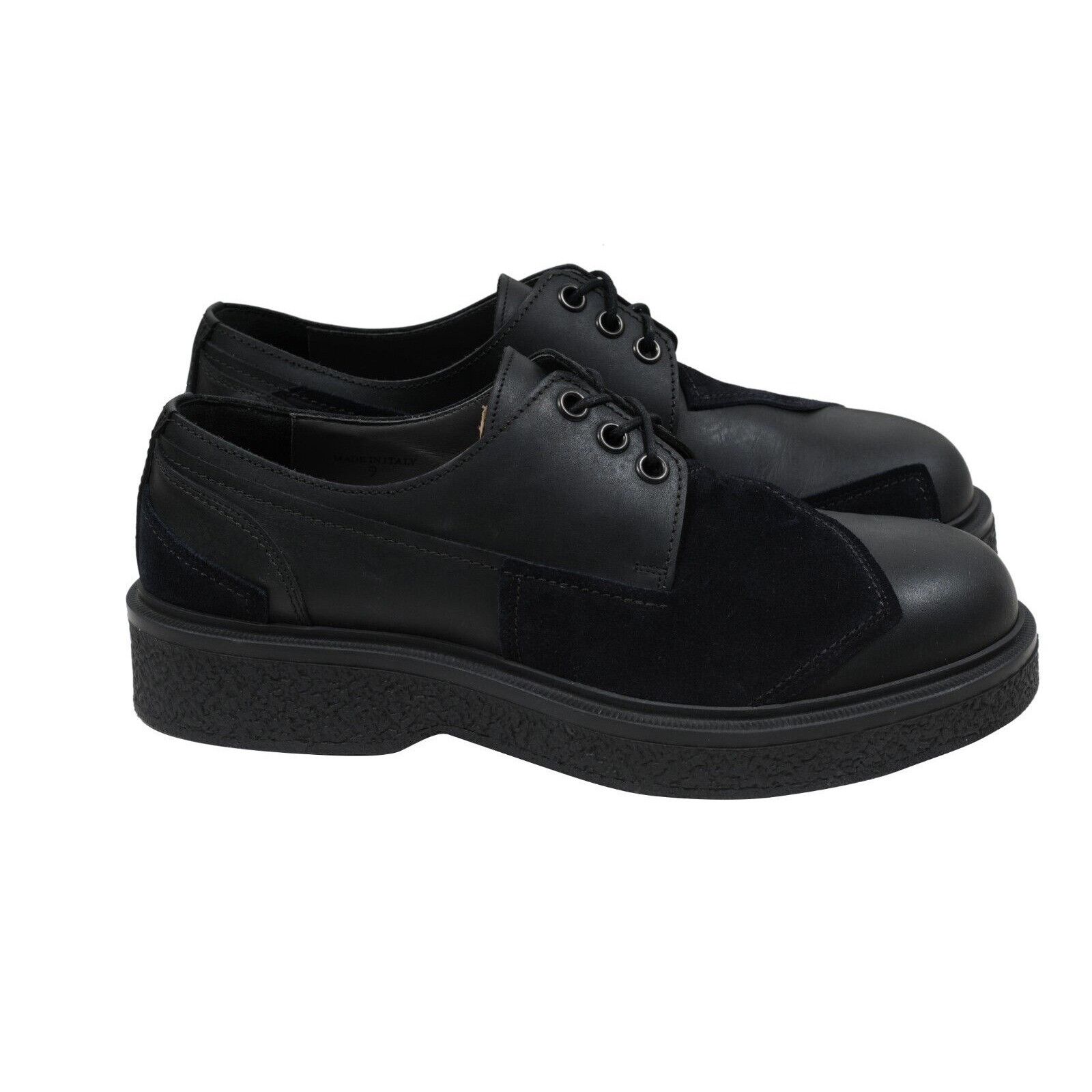 Lanvin Black Leather Suede Crepe Chunky Derbys - 01718 Size US 10 / EU 43 - 8 Thumbnail