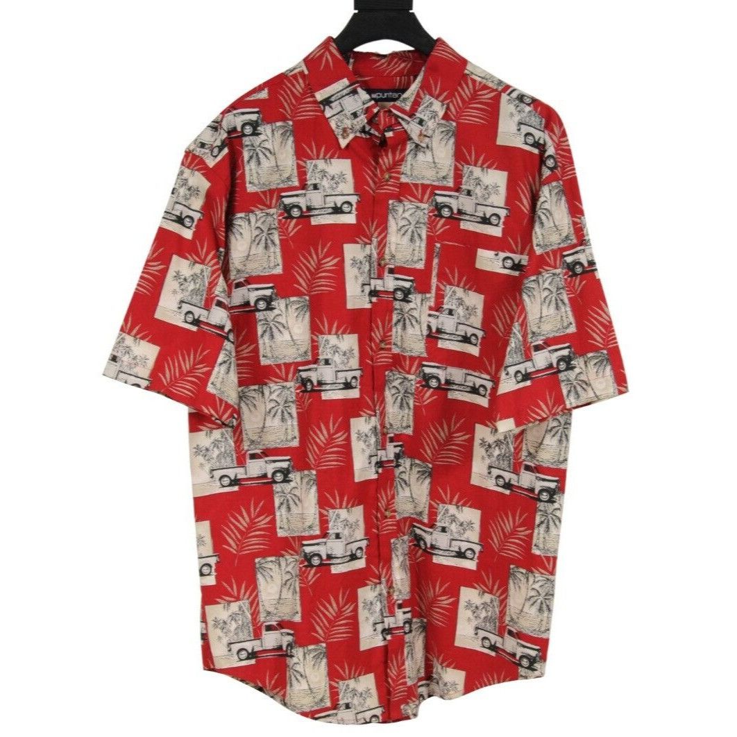 Vintage Red Vintage Hawaiian Button Down Shirt - 01727 Size US L / EU 52-54 / 3 - 1 Thumbnail