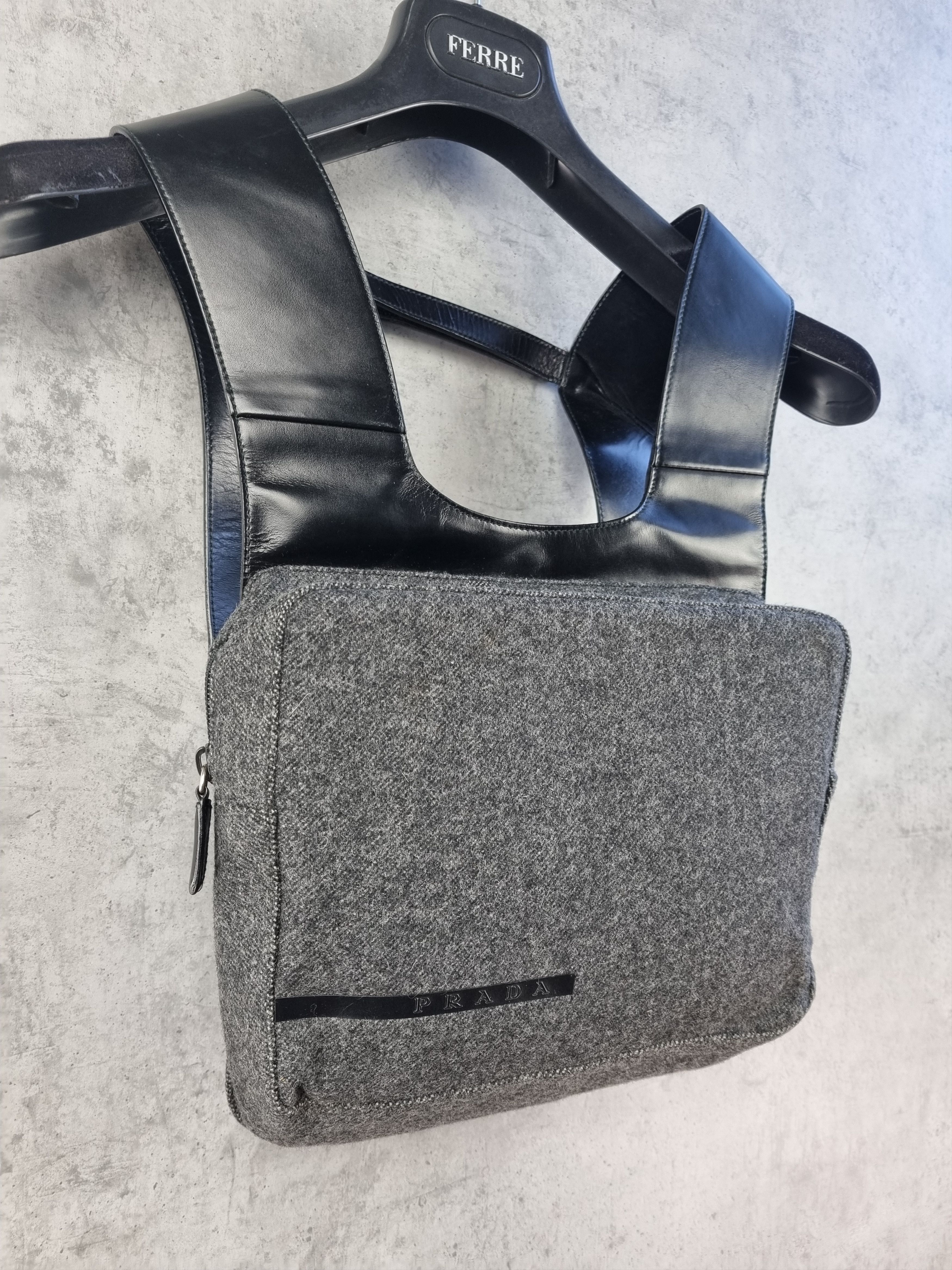 Prada Iconic 1999 PRADA Backpack Wool Leather Bag Size ONE SIZE - 2 Thumbnail