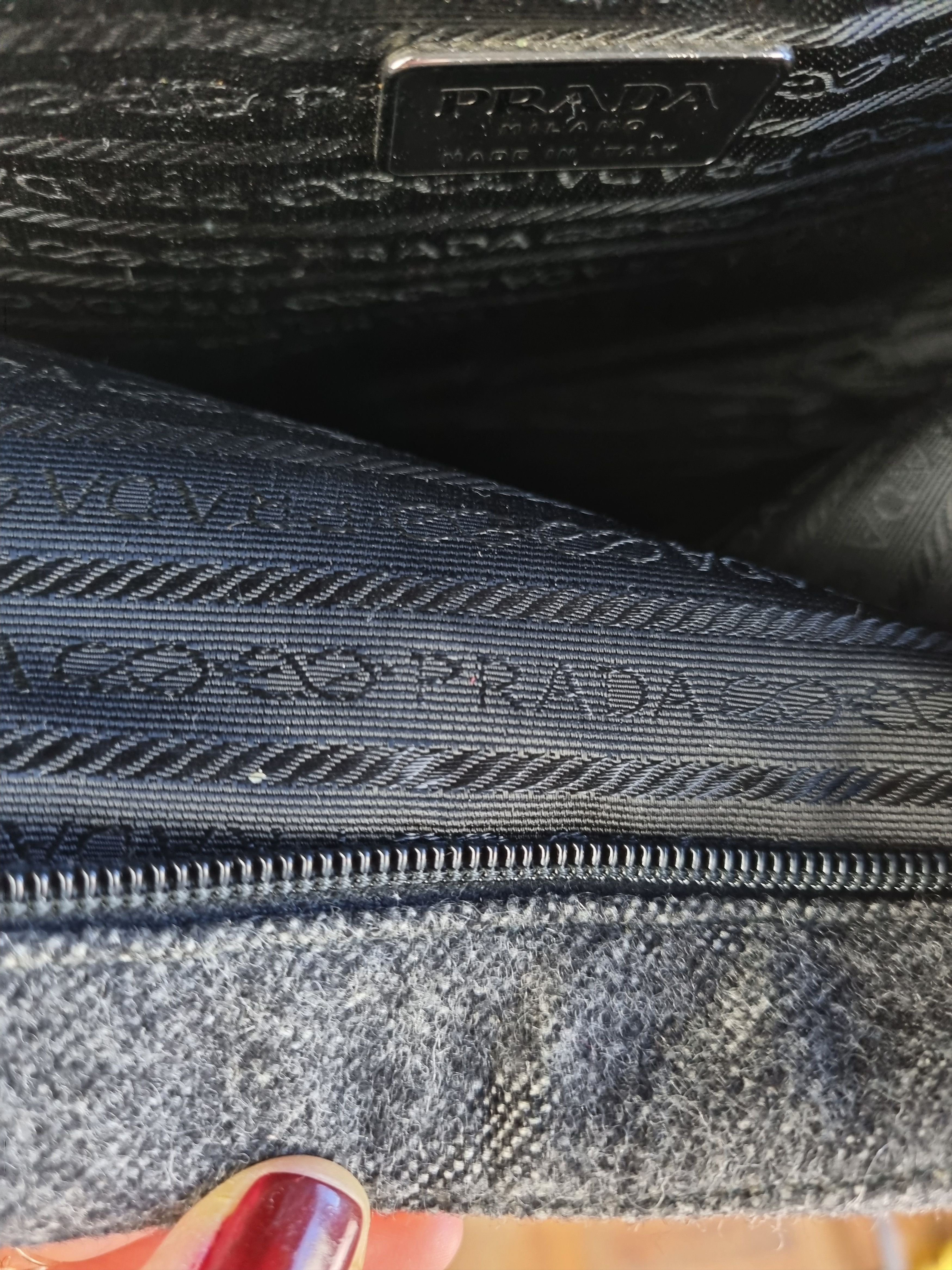Prada Iconic 1999 PRADA Backpack Wool Leather Bag Size ONE SIZE - 11 Thumbnail