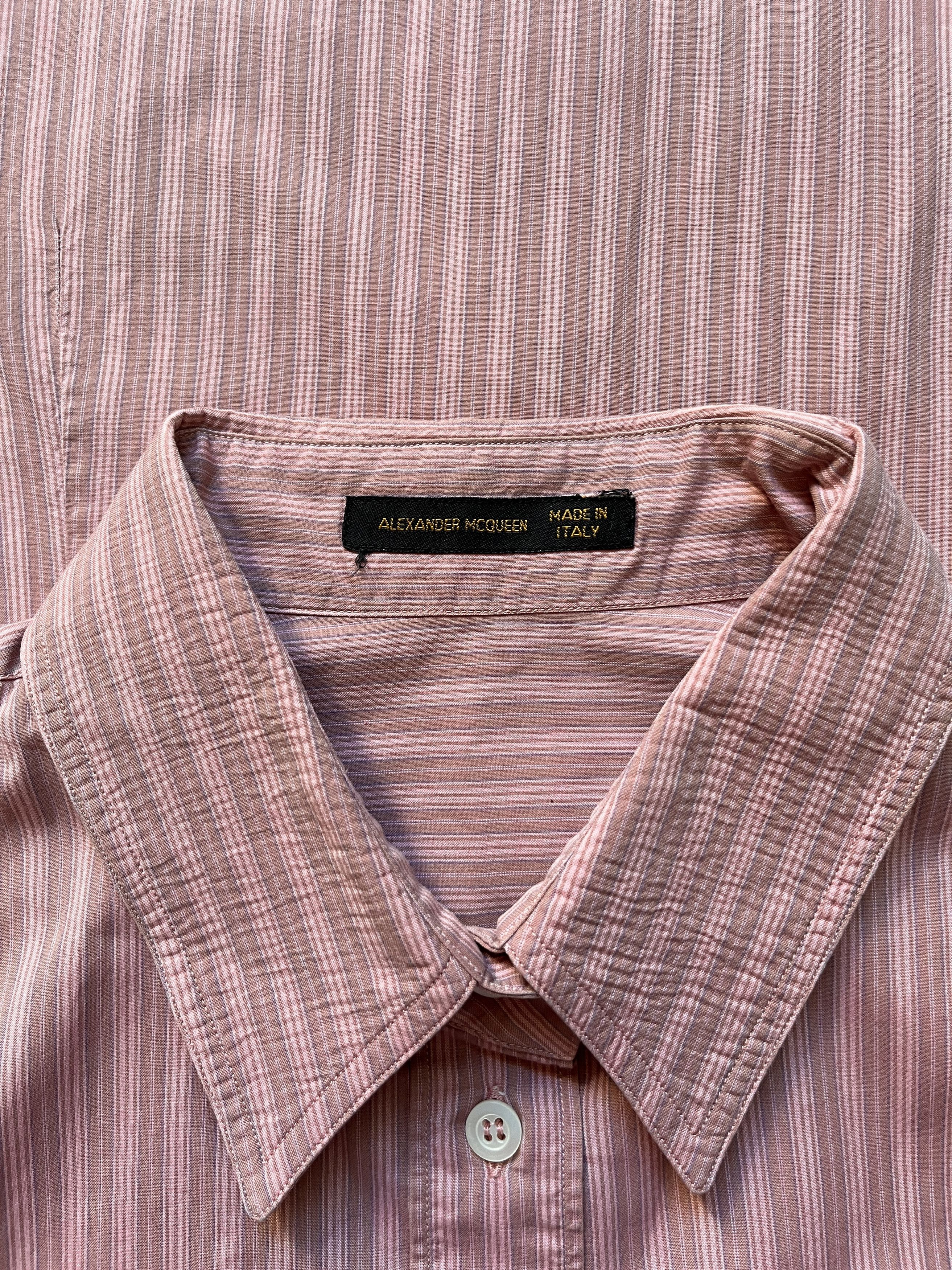 Alexander McQueen ⚡️QUICK SALE⚡️2000 Alexander McQueen Pink Striped Shirt Size US S / EU 44-46 / 1 - 3 Thumbnail