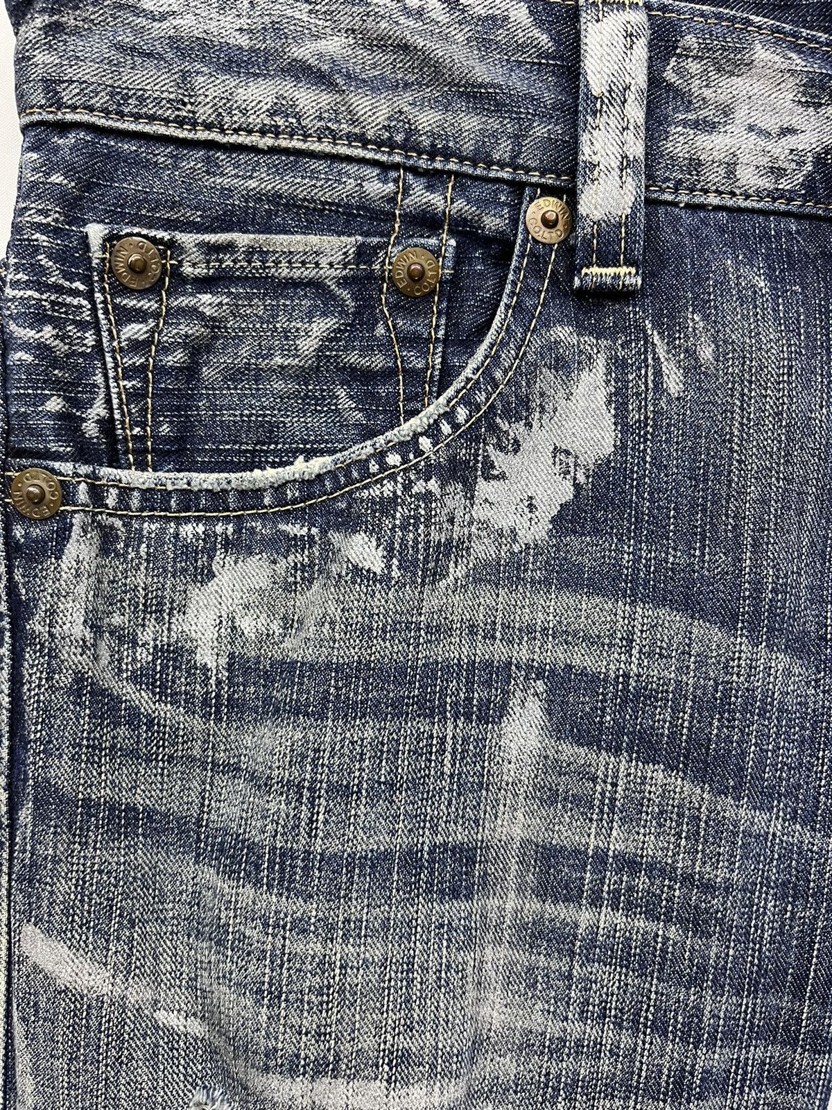 Japanese Brand FYE FLARE🔥Vintage EDWIN BLUE TRIP Ripped Distressed Denim Size 30" / US 8 / IT 44 - 5 Thumbnail